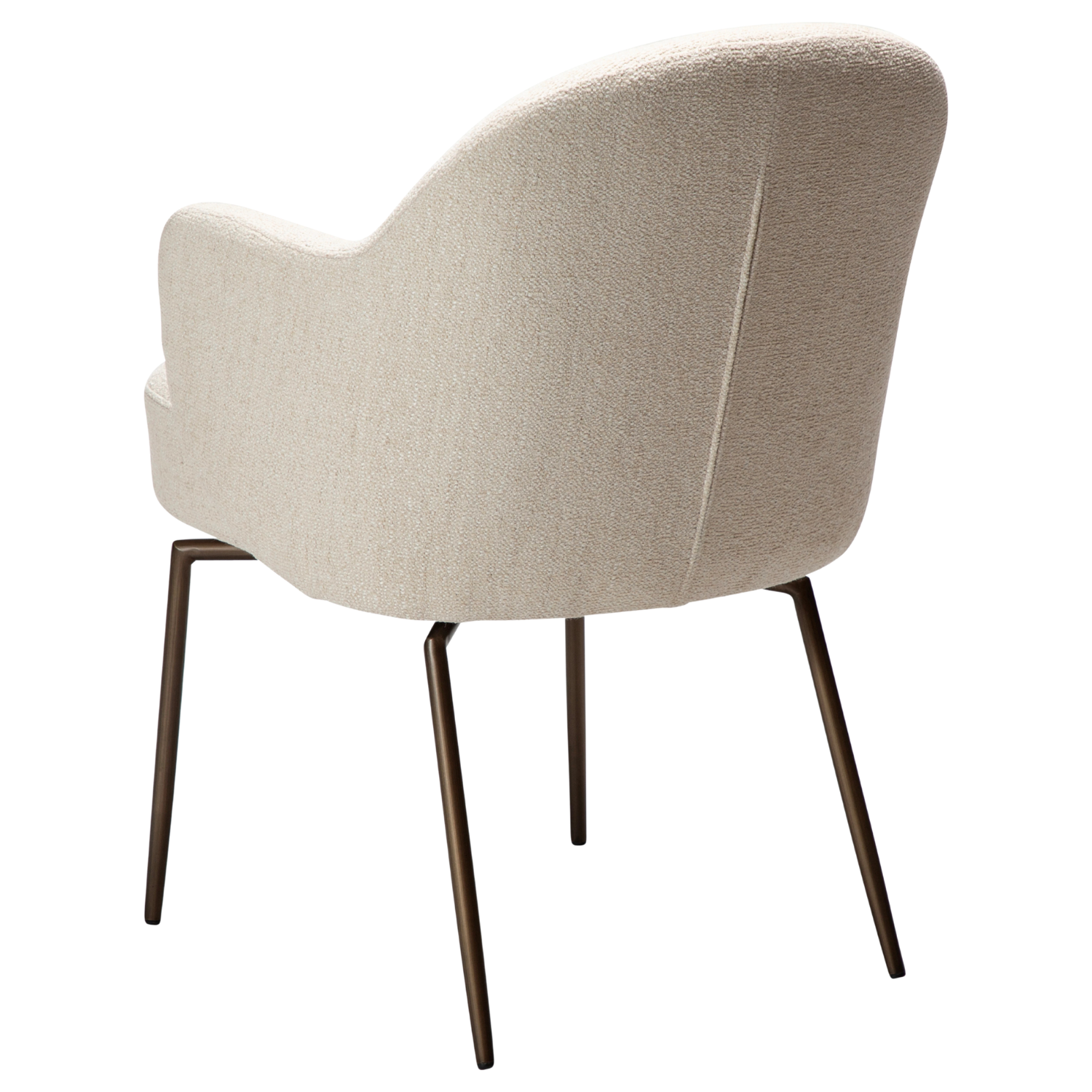 Dan-Form Bae spisebordsstol – Simply Beige bouclé, drejestel i antique brass
