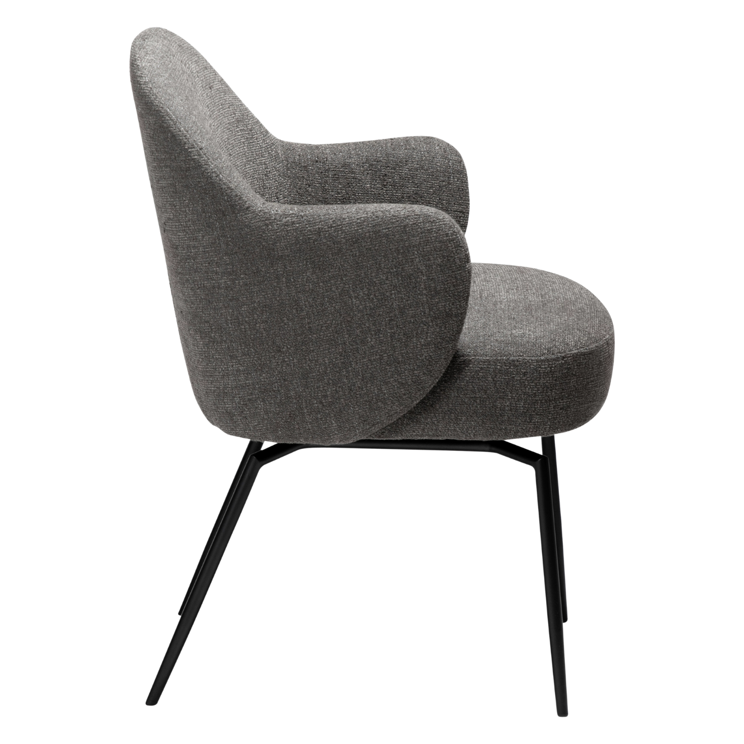 Dan-Form Bae spisebordsstol – Pebble Earth bouclé, sort drejestel