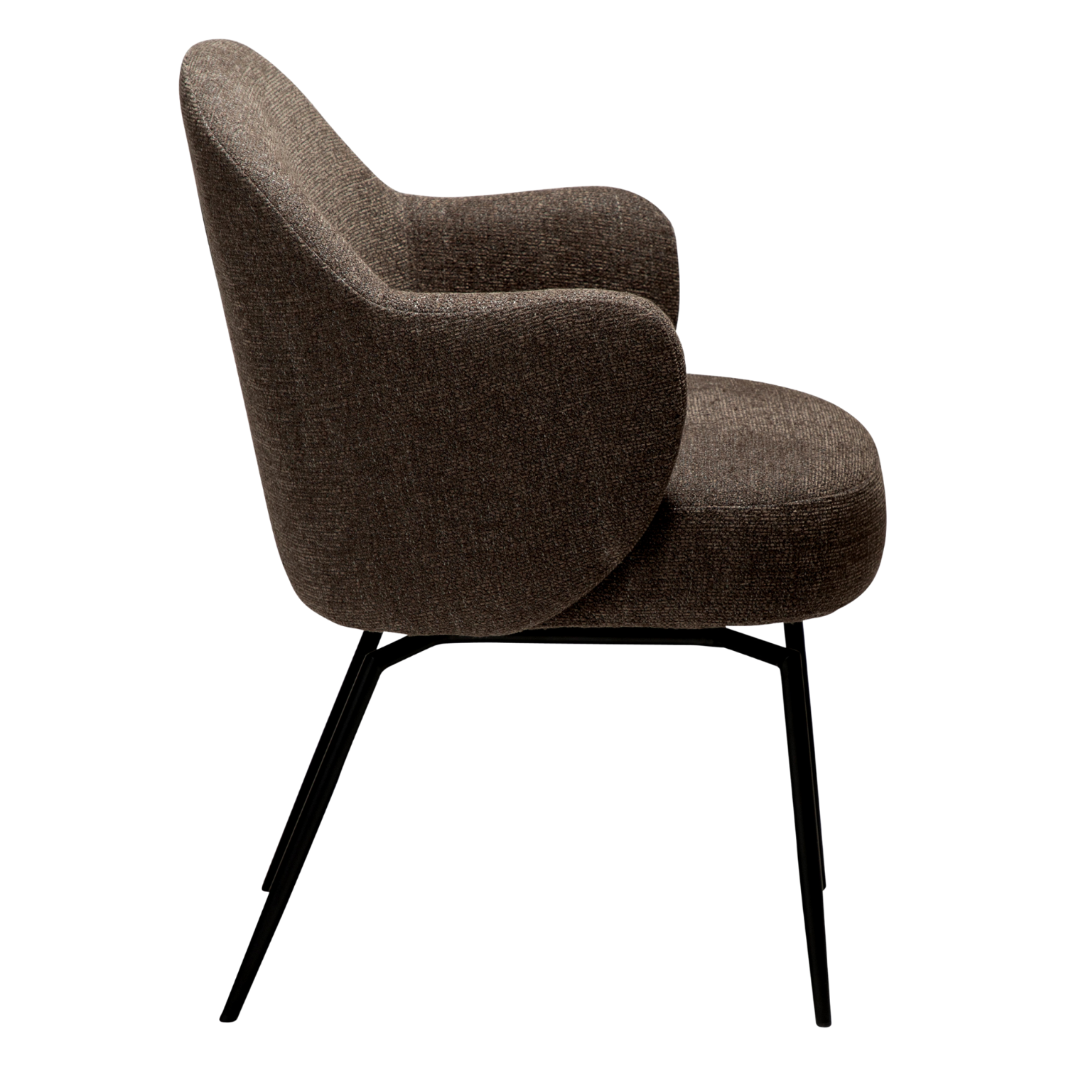 Dan-Form Bae spisebordsstol – Major brown bouclé, sort drejestel