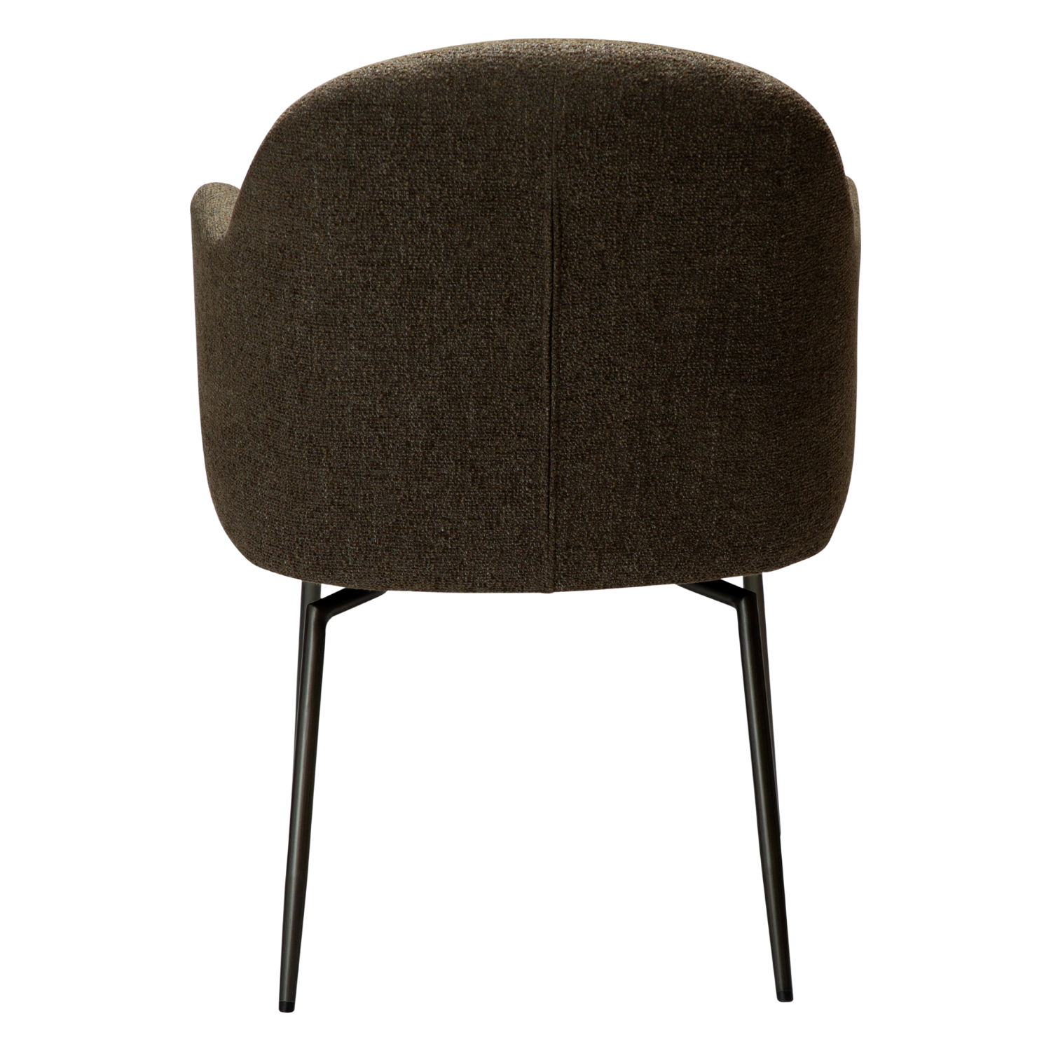 Dan-Form Bae spisebordsstol – Dark Olive bouclé, drejestel i antique pewter