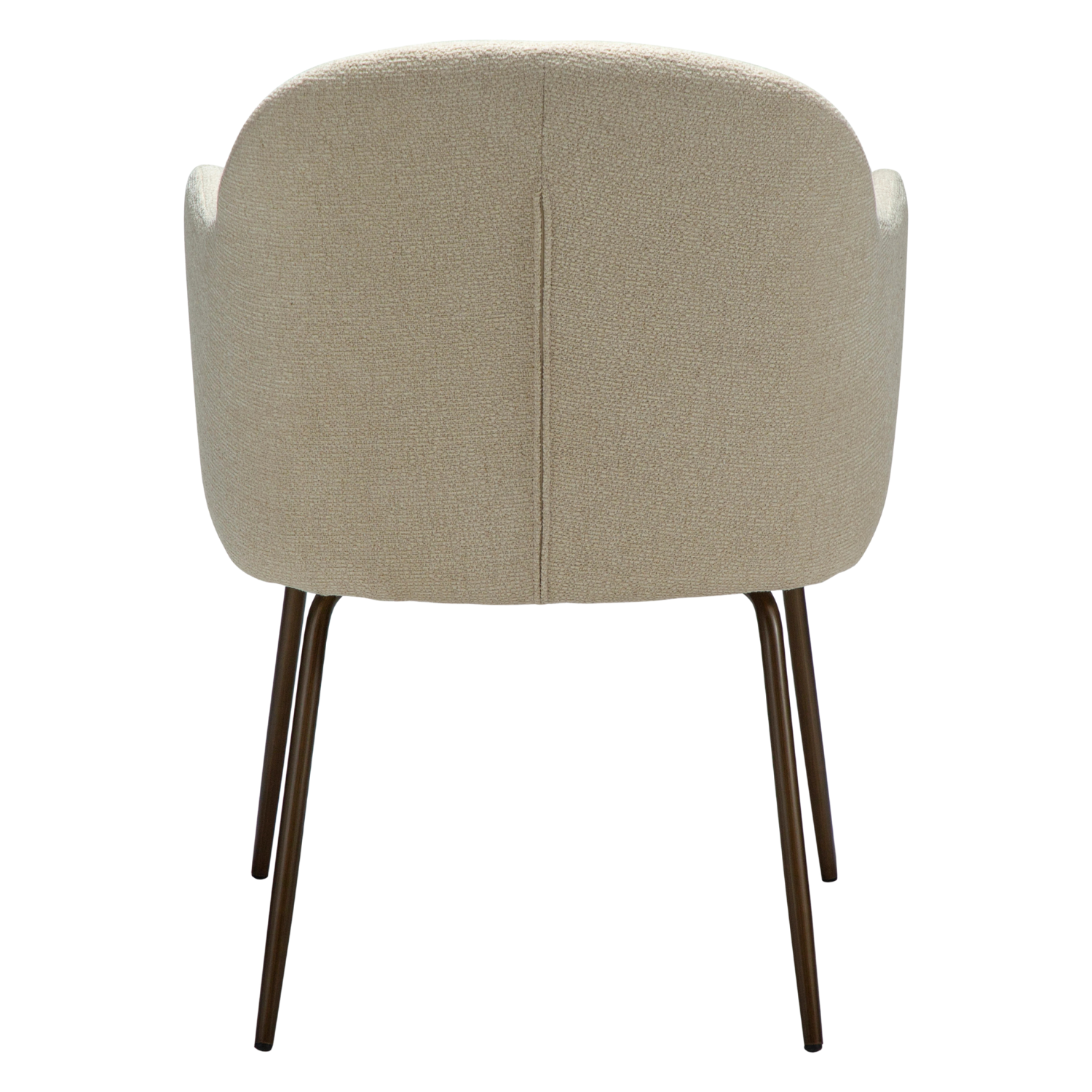 Dan-Form Bae spisebordsstol – Frosted Almond bouclé, stel i antique brass