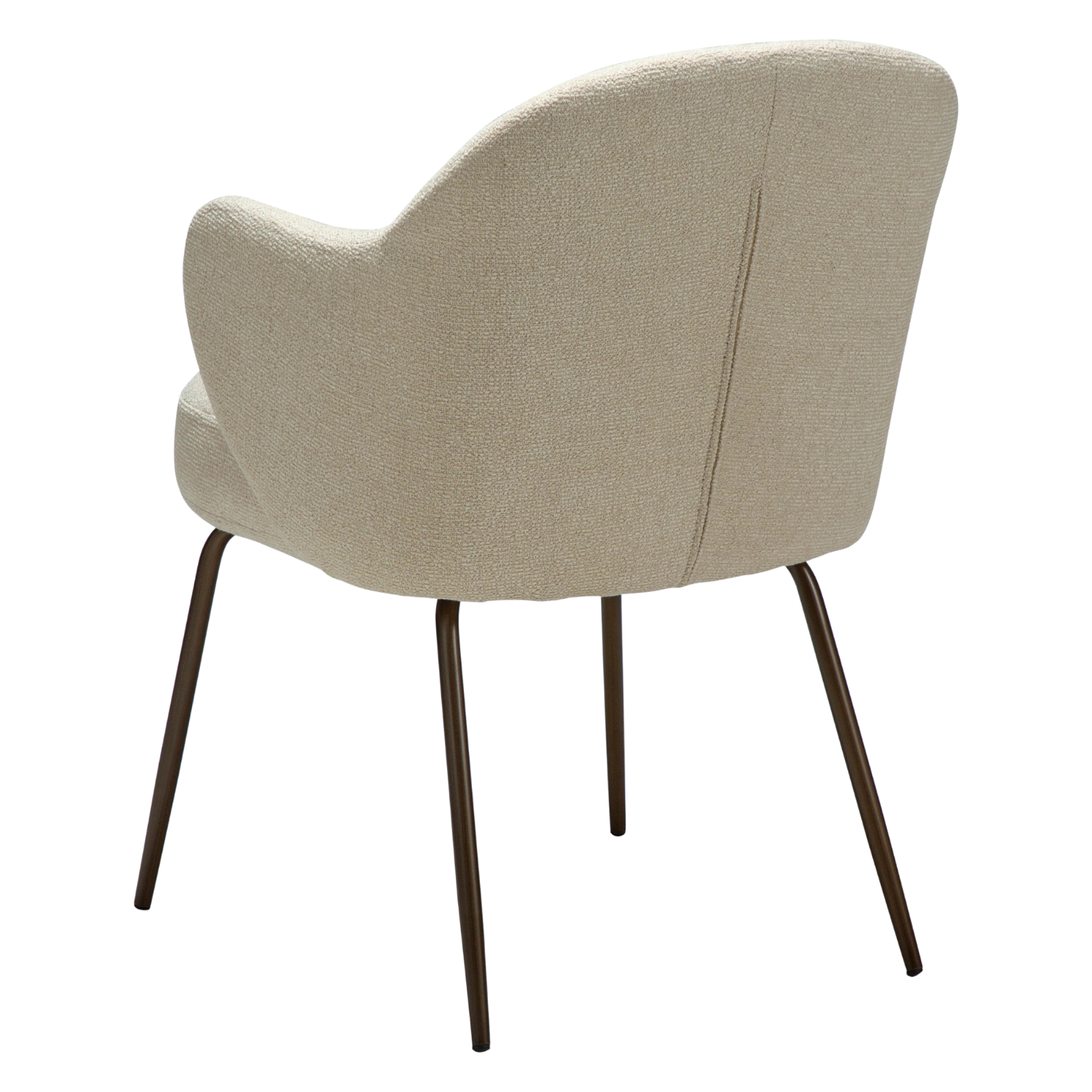 Dan-Form Bae spisebordsstol – Frosted Almond bouclé, stel i antique brass