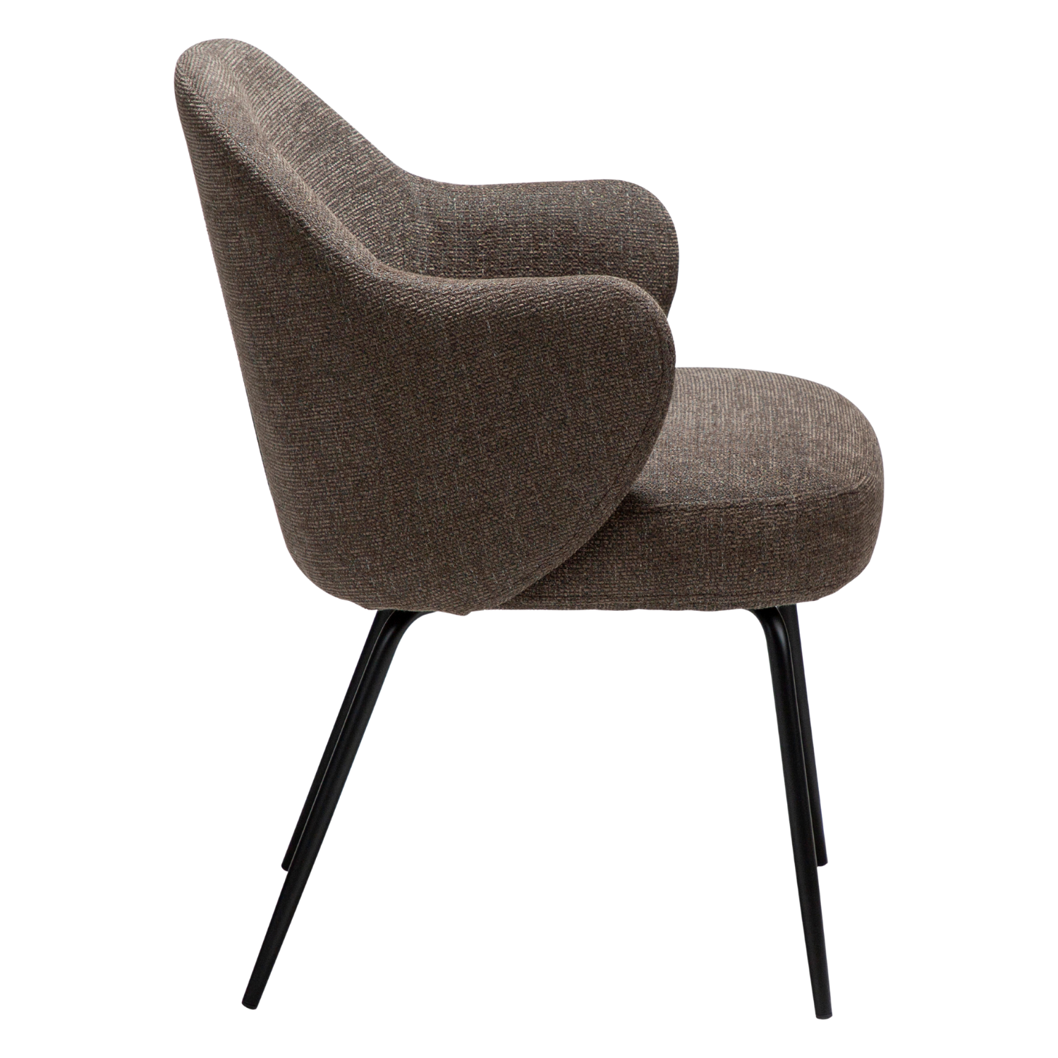 Dan-Form Bae spisebordsstol – Major brown bouclé, sort metalstel