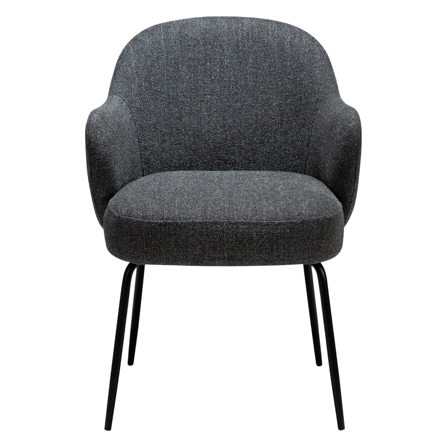 Dan-Form Bae spisebordsstol – Pebble Grey bouclé, sort metalstel