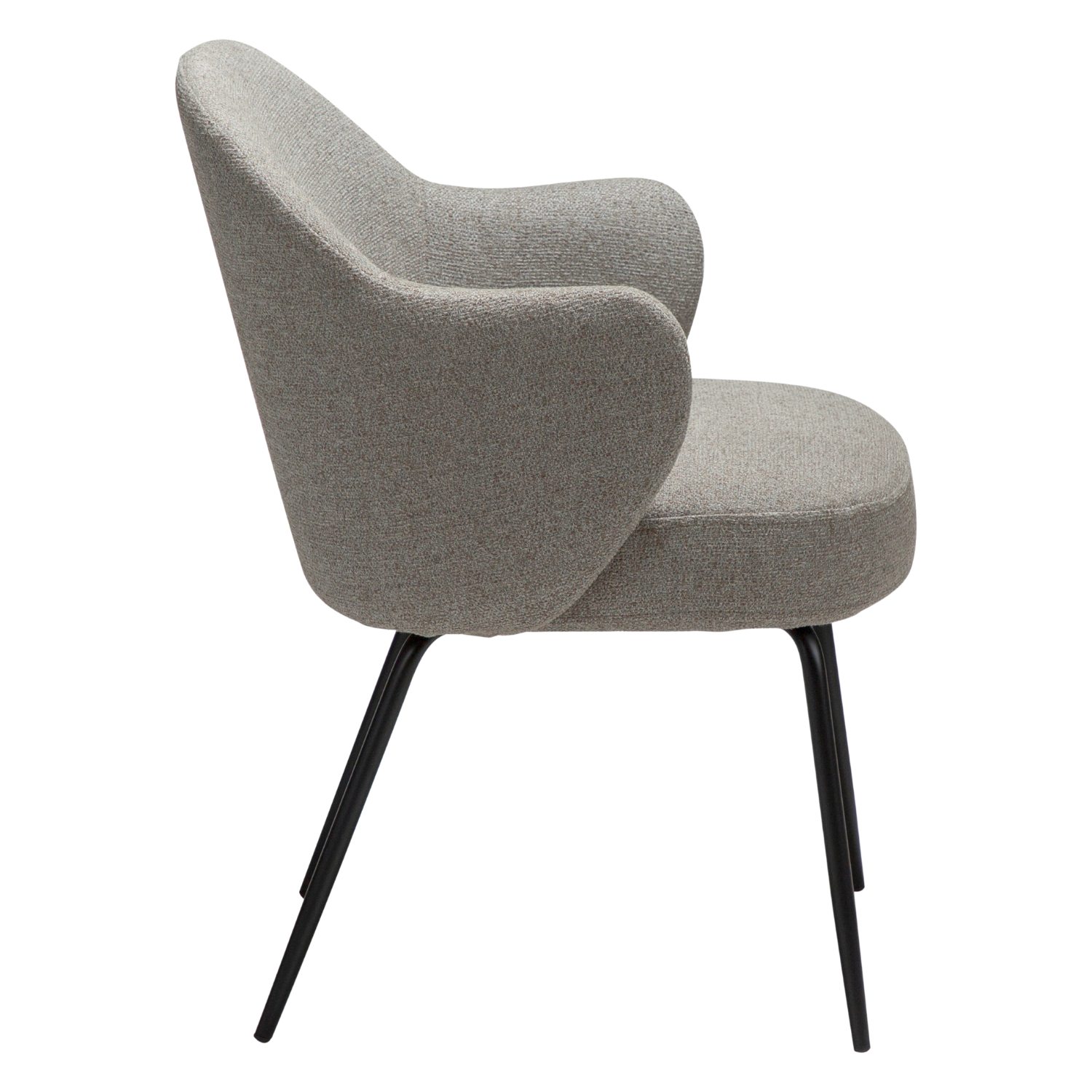 Dan-Form Bae spisebordsstol – Pebble Earth bouclé, sort metalstel