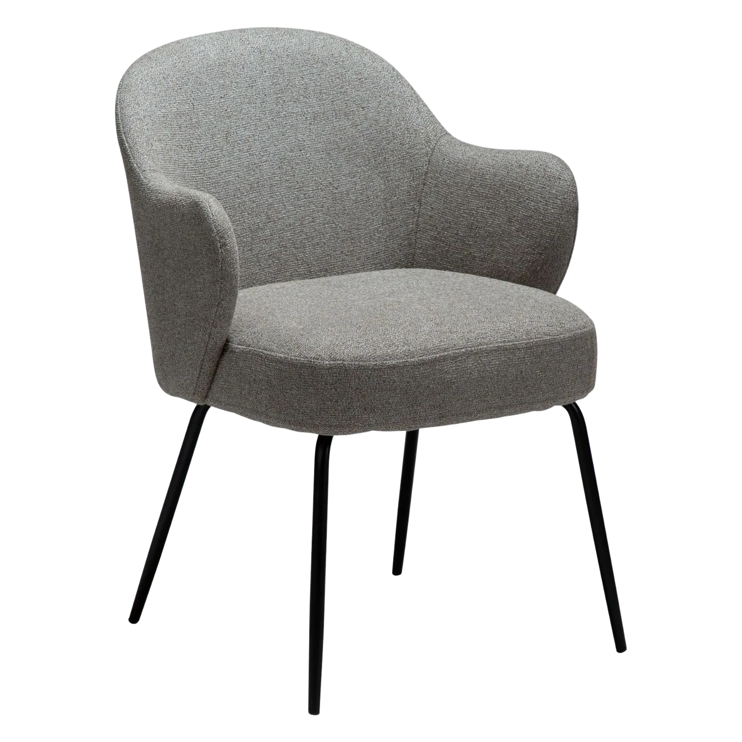 Dan-Form Bae spisebordsstol – Pebble Earth bouclé, Fast stel, Sortmalet metal