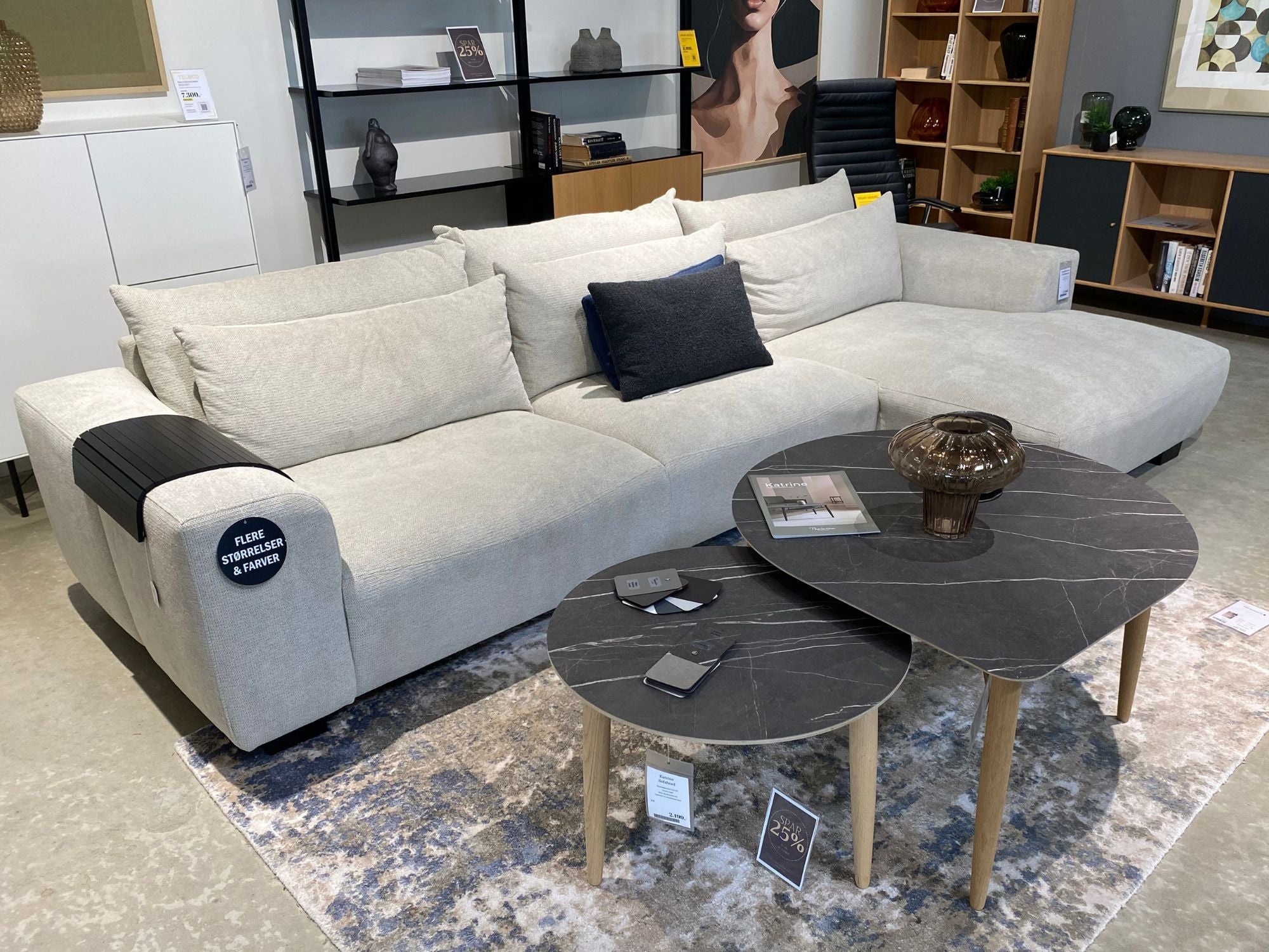 DEMO MODEL - Burhens Smooth chaiselongsofa - AFHENTNINGSTILBUD