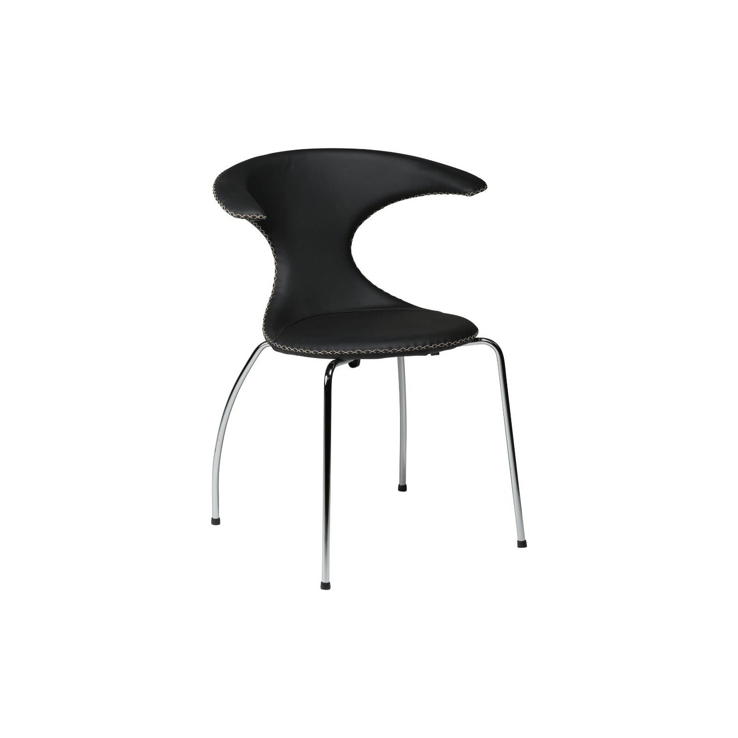 Dan-Form Flair spisebordsstol – Black læder, Krom