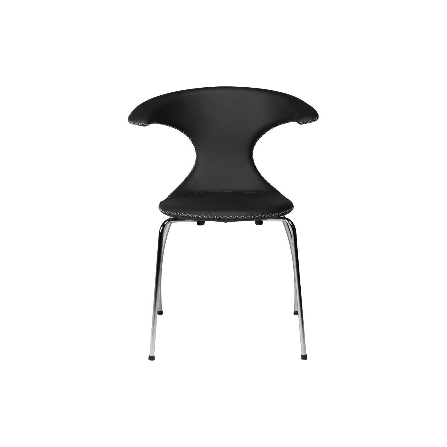 Dan-Form Flair spisebordsstol – Black læder, Krom