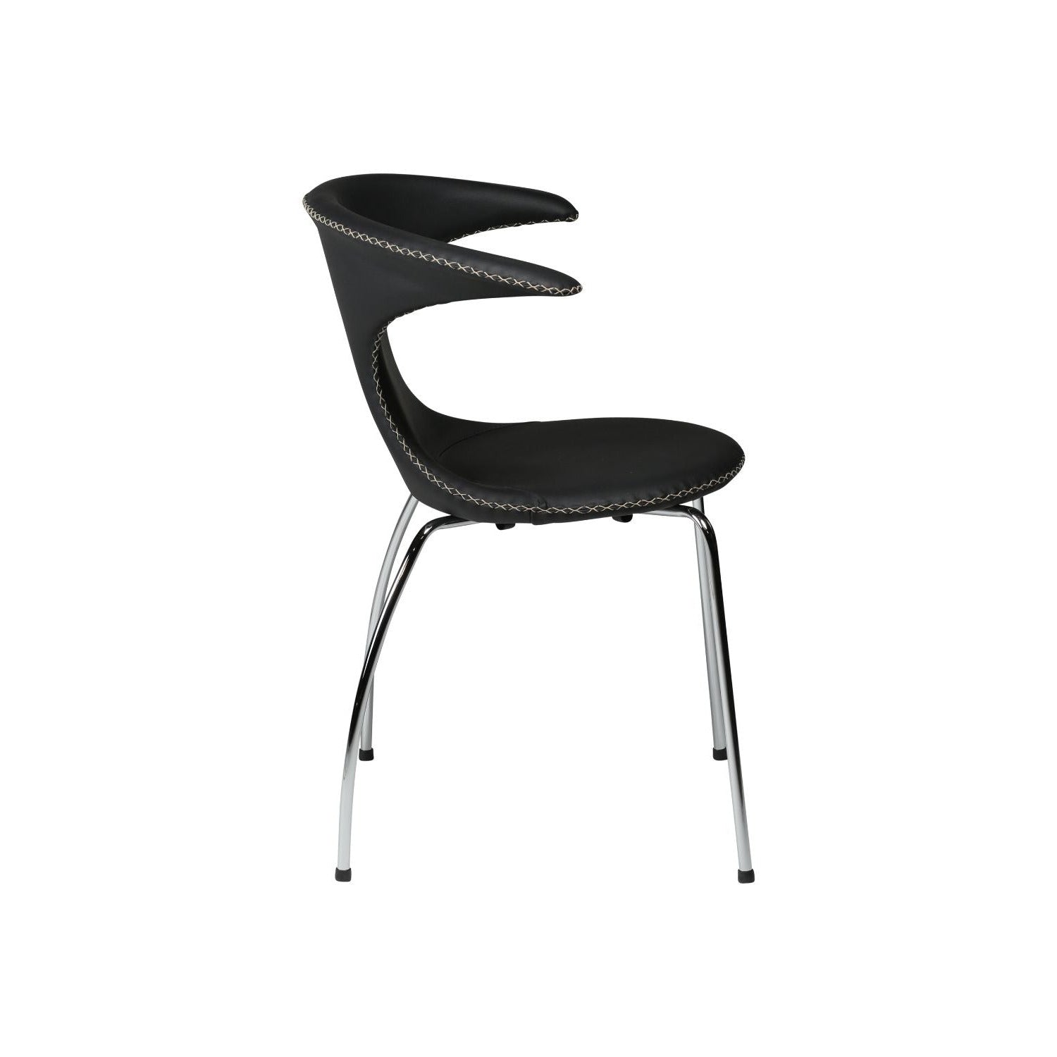 Dan-Form Flair spisebordsstol – Black læder, Krom