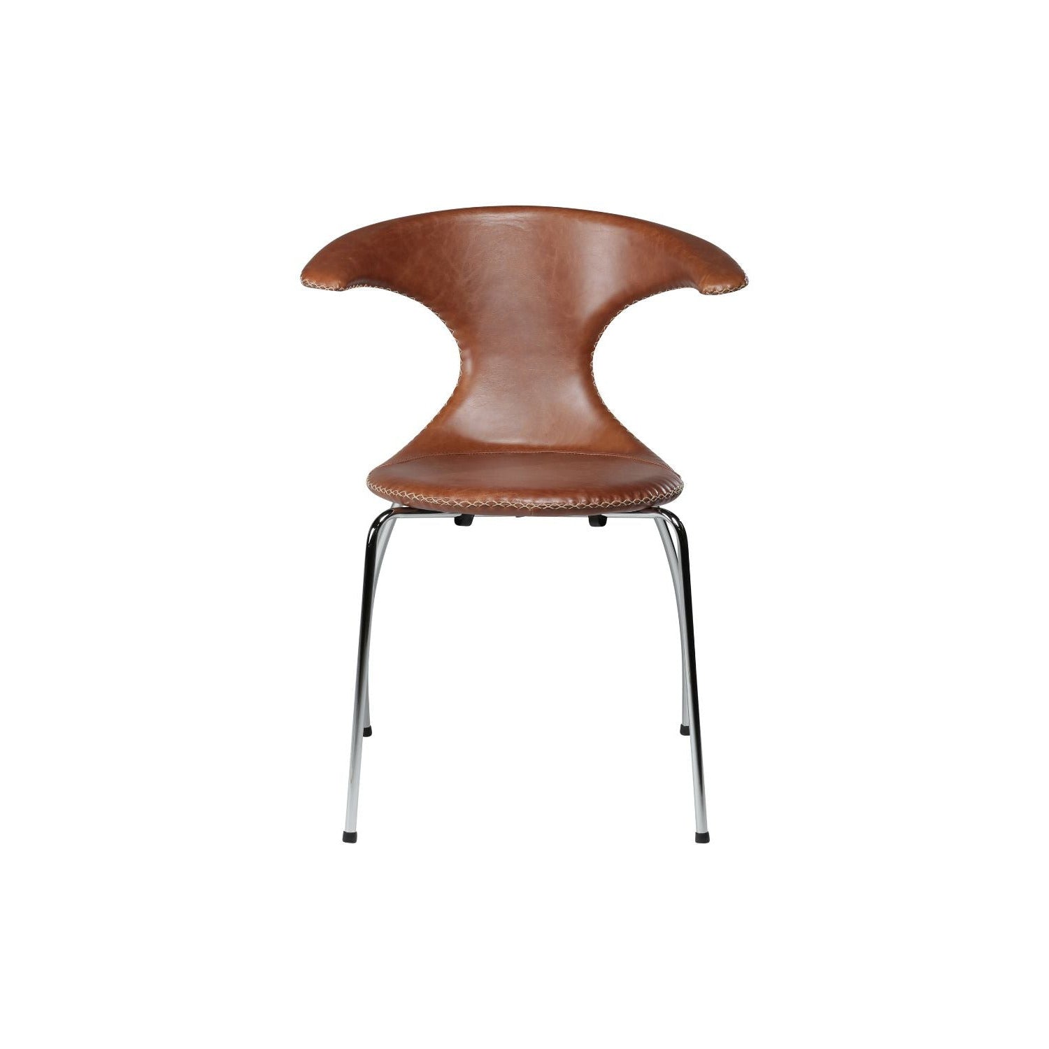Dan-Form Flair spisebordsstol – Light Brown læder, Krom