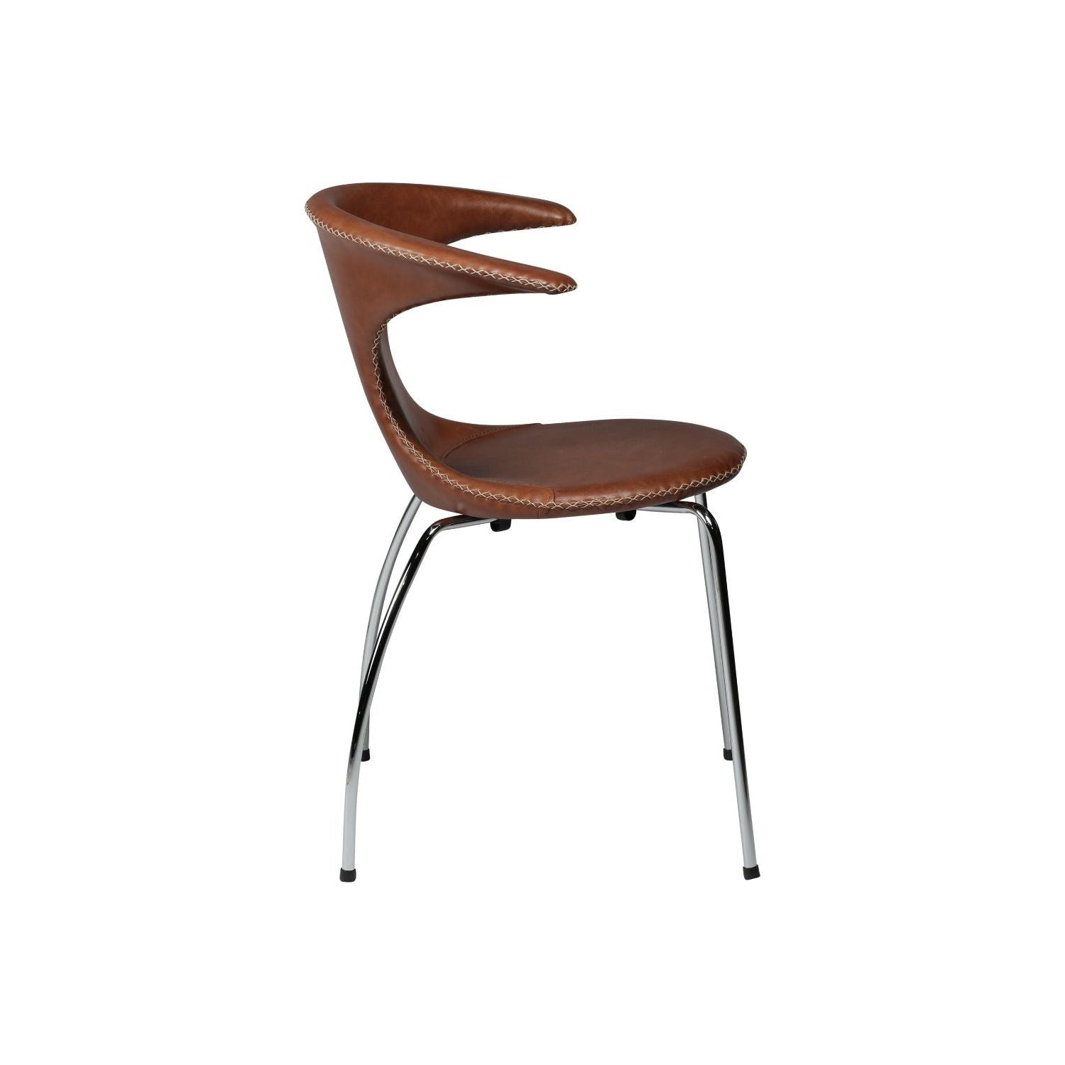 Dan-Form Flair spisebordsstol – Light Brown læder, Krom