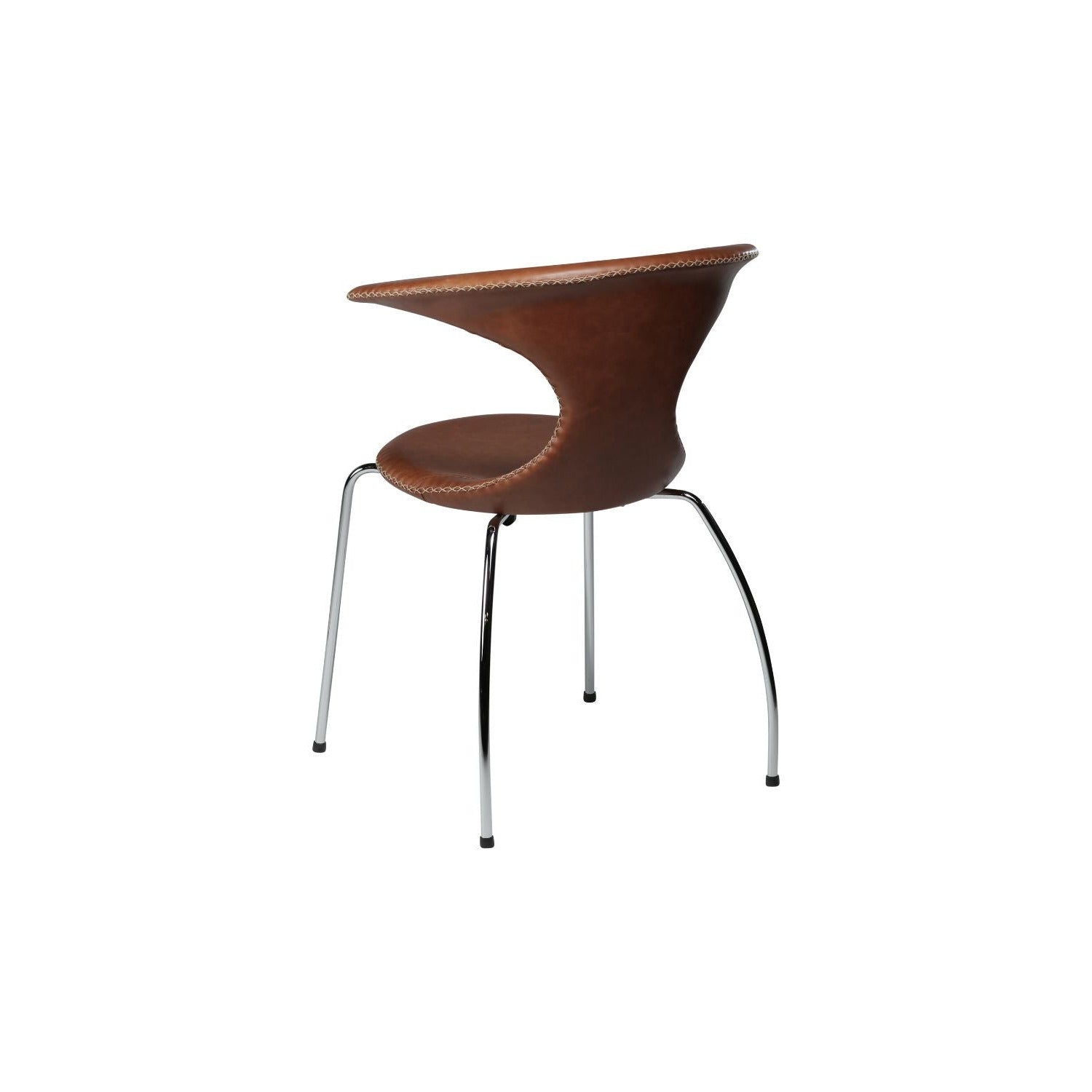 Dan-Form Flair spisebordsstol – Light Brown læder, Krom