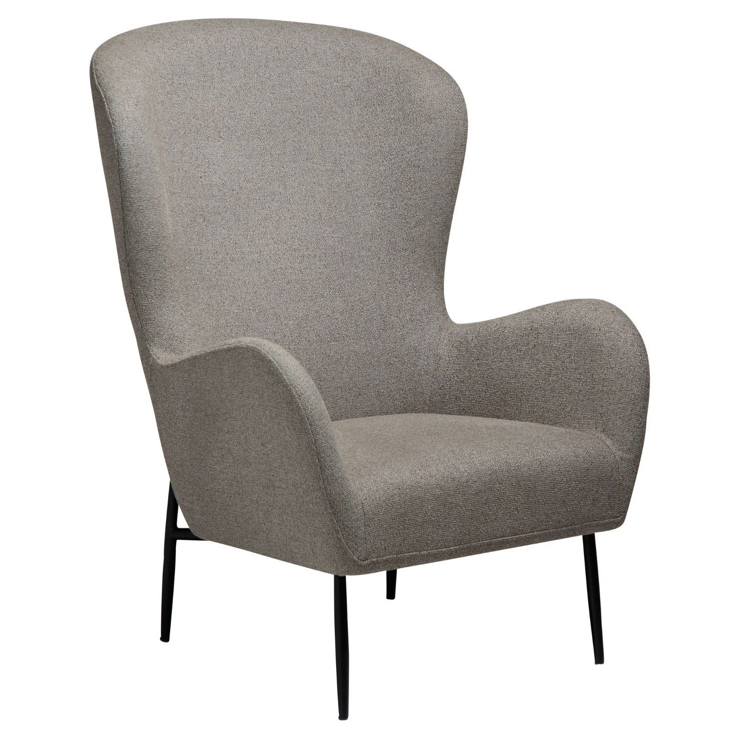 Dan-Form Glam loungestol m. høj ryg i Pebble Earth bouclé