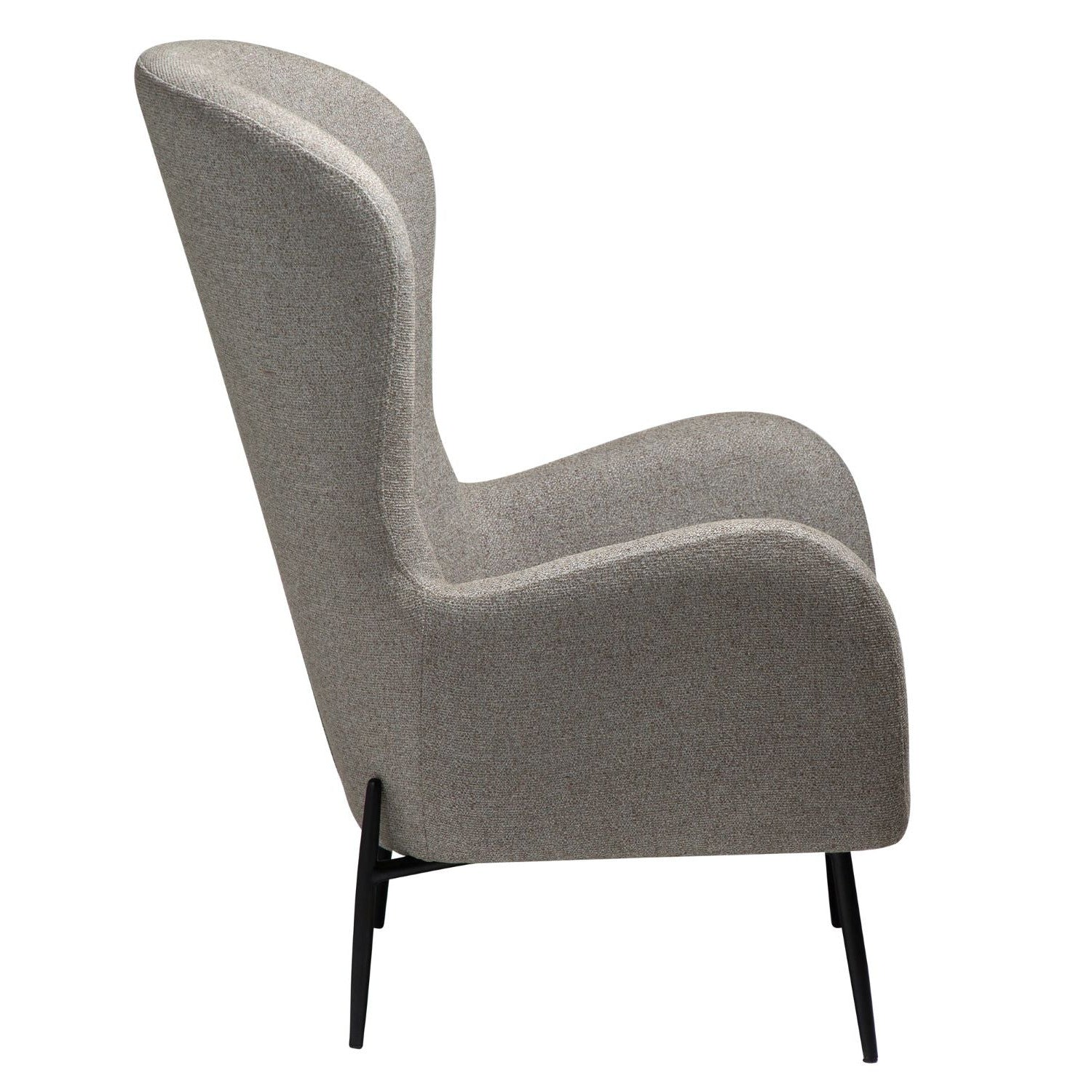 Dan-Form Glam loungestol m. høj ryg i Pebble Earth bouclé