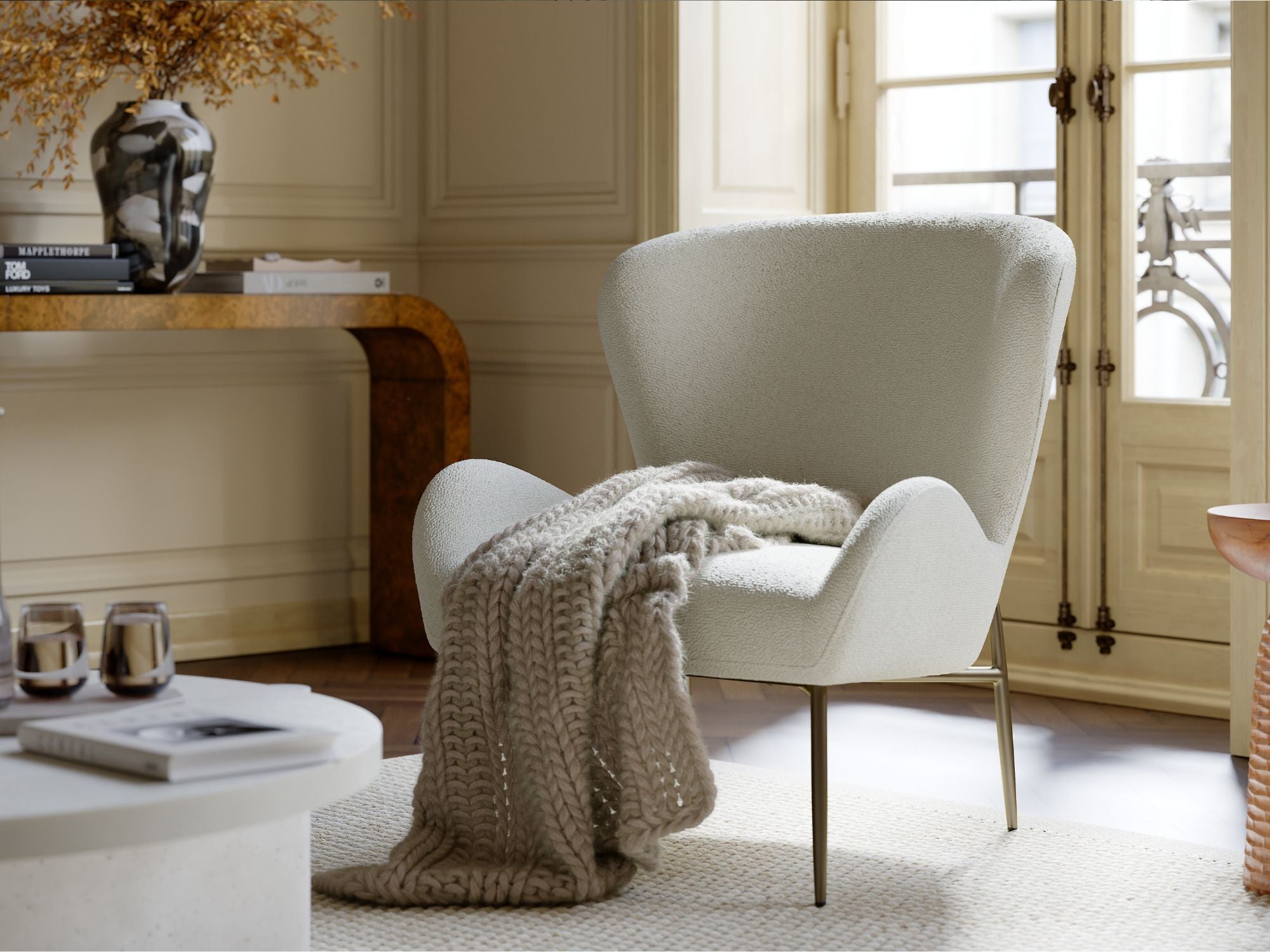 Glam loungestol m. lav ryg