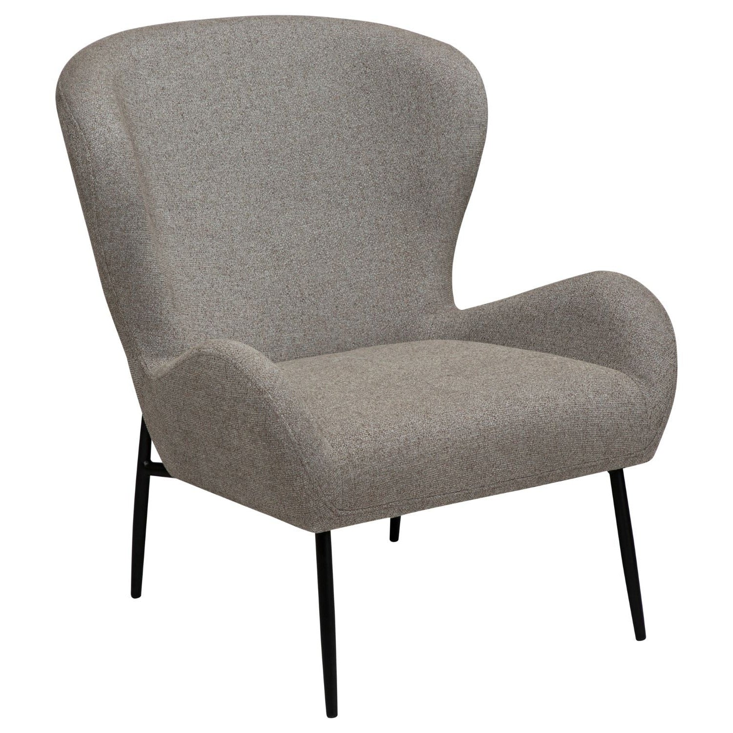 Dan-Form Glam loungestol m. lav ryg i Pebble Earth bouclé
