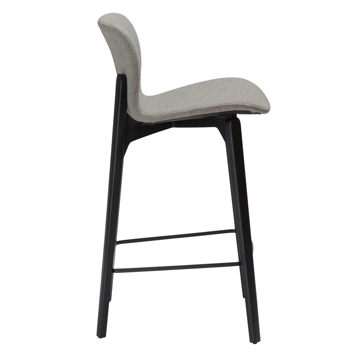 Dan-Form Paragon counterstol – Pebble Earth bouclé, Sortbejdset ask
