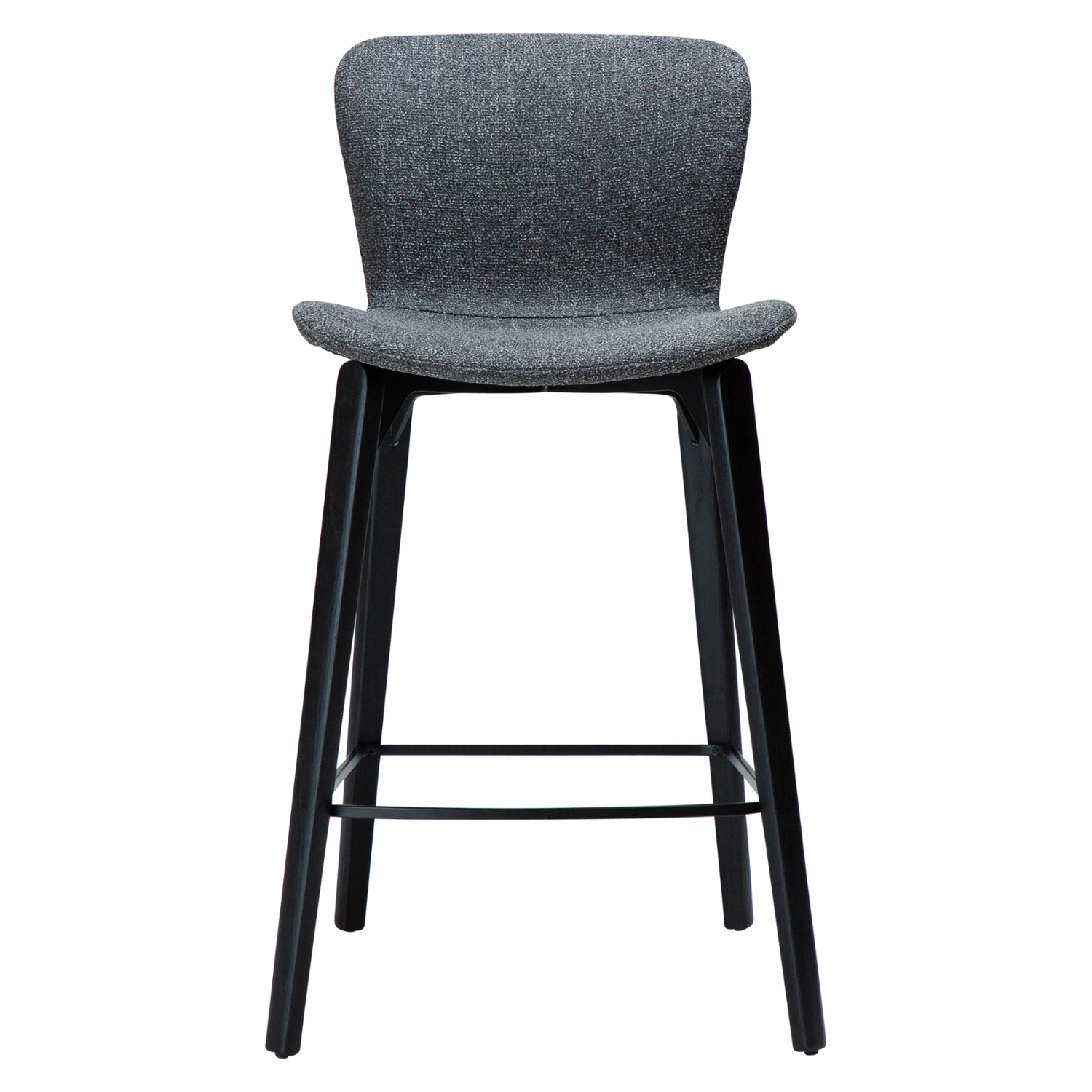 Dan-Form Paragon counterstol – Pebble Grey bouclé, Sortbejdset ask