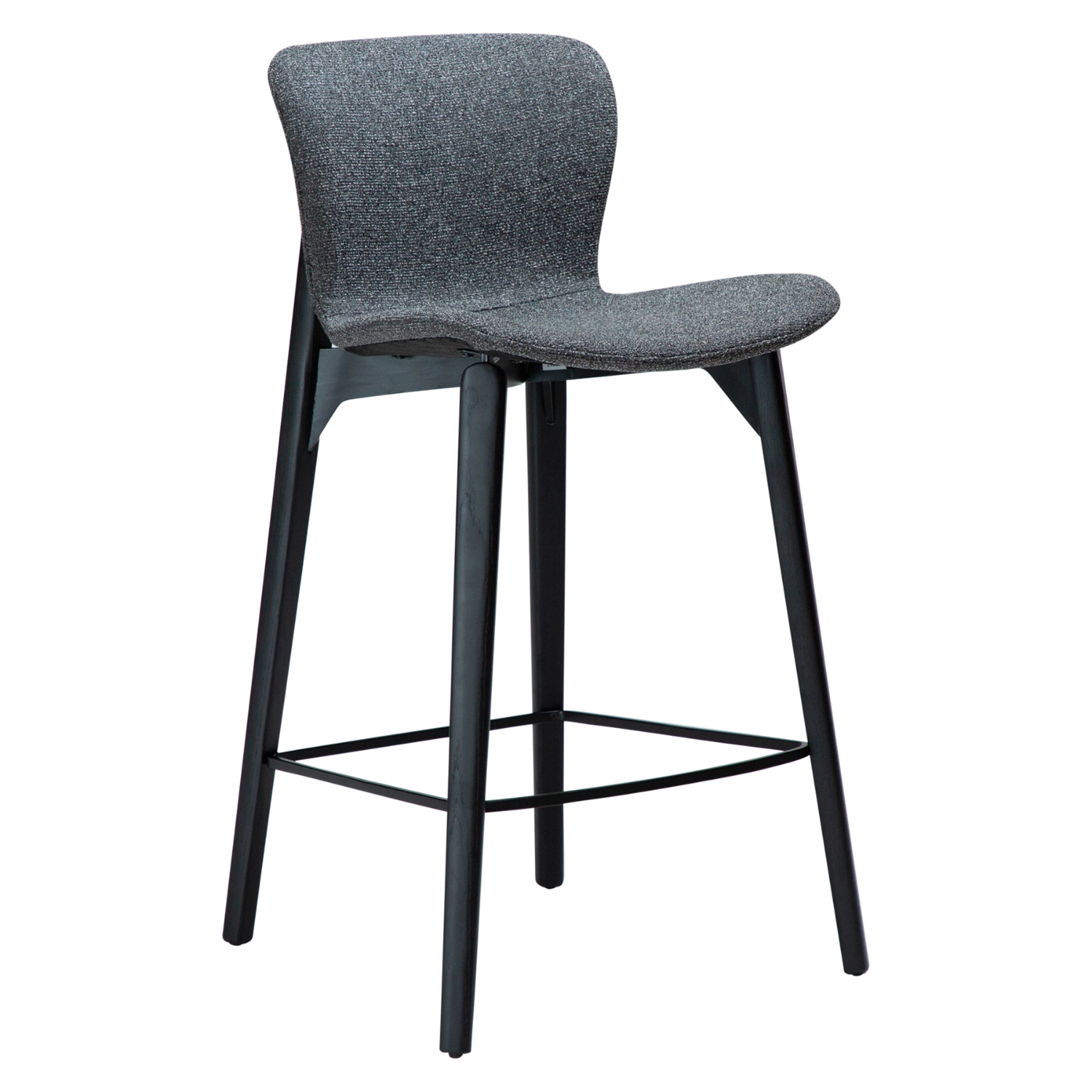 Dan-Form Paragon counterstol – Pebble Grey bouclé, Sortbejdset ask