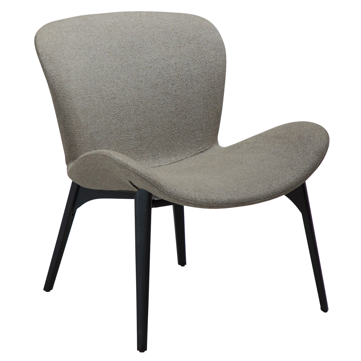 Dan-Form Paragon loungestol – Pebble Earth bouclé, Sortbejdset ask