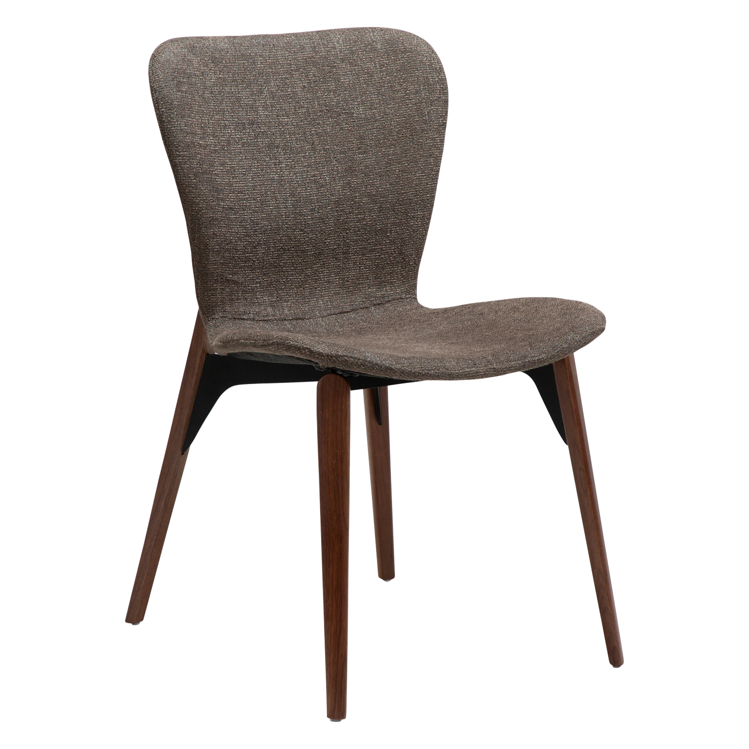 Dan-Form Paragon spisebordsstol – Major brown bouclé, Valnødbejdset massiv træ