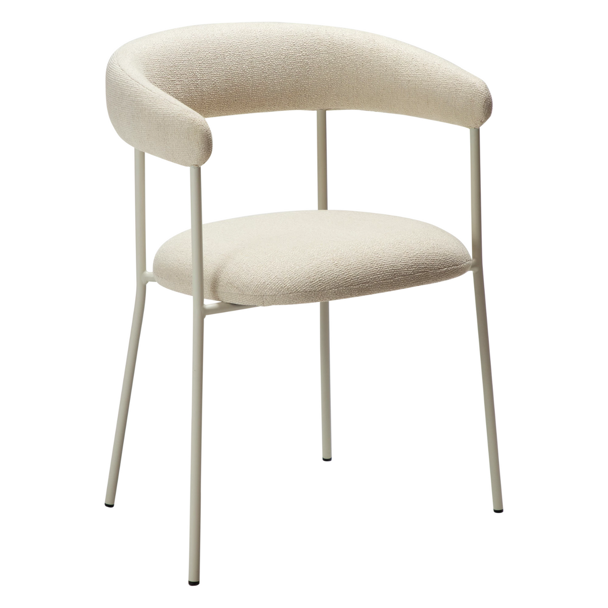 Dan-Form Plenti spisebordsstol – Bone White bouclé, Bone white malet metal