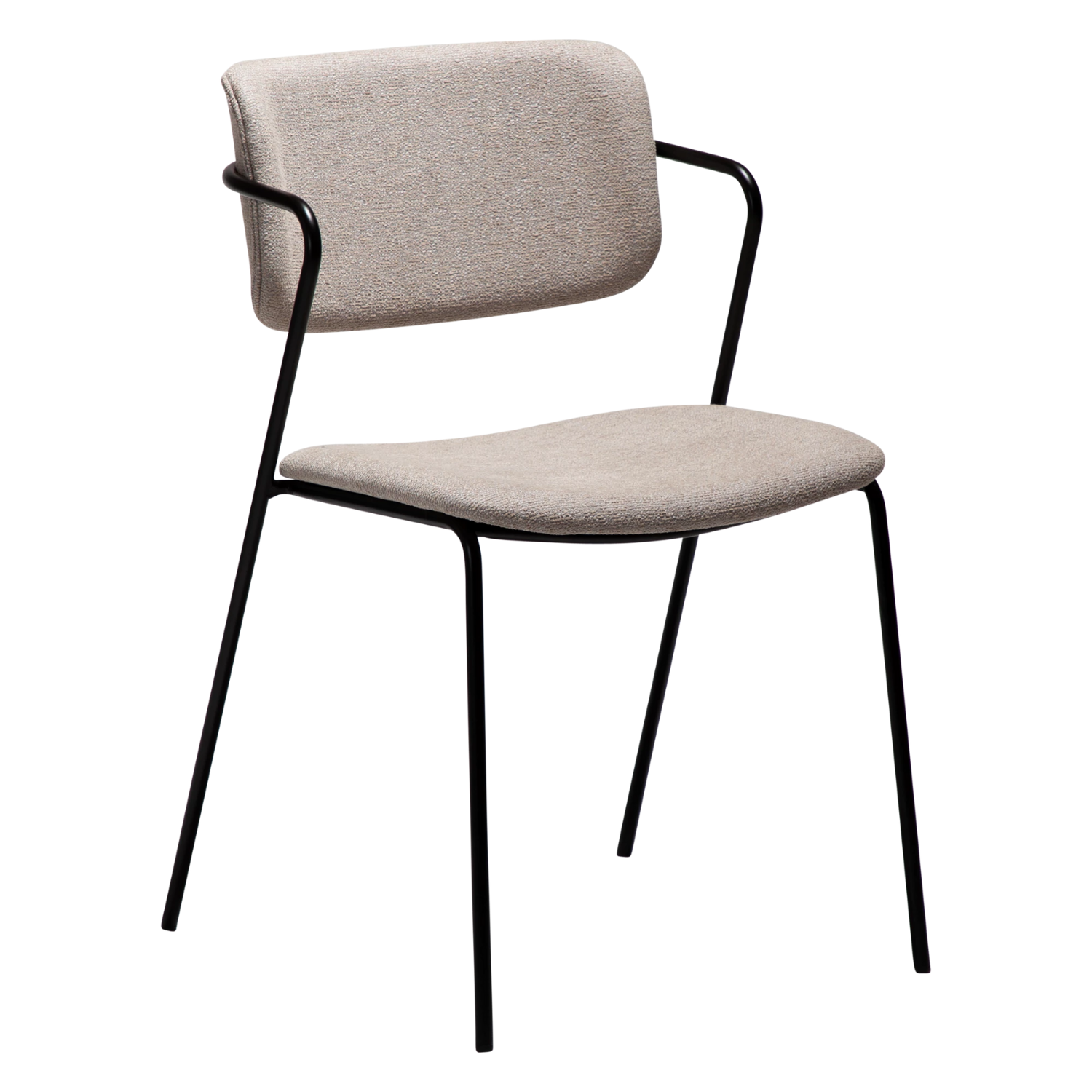 Dan-Form Zed spisebordsstol – Cashmere bouclé, Sortmalet metal