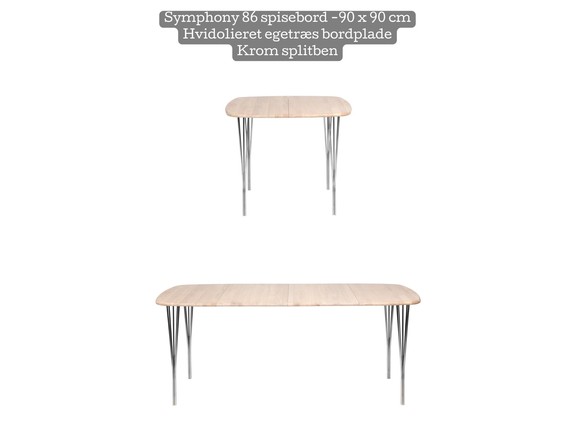 Symphony spisebord massiv plade m. splitben