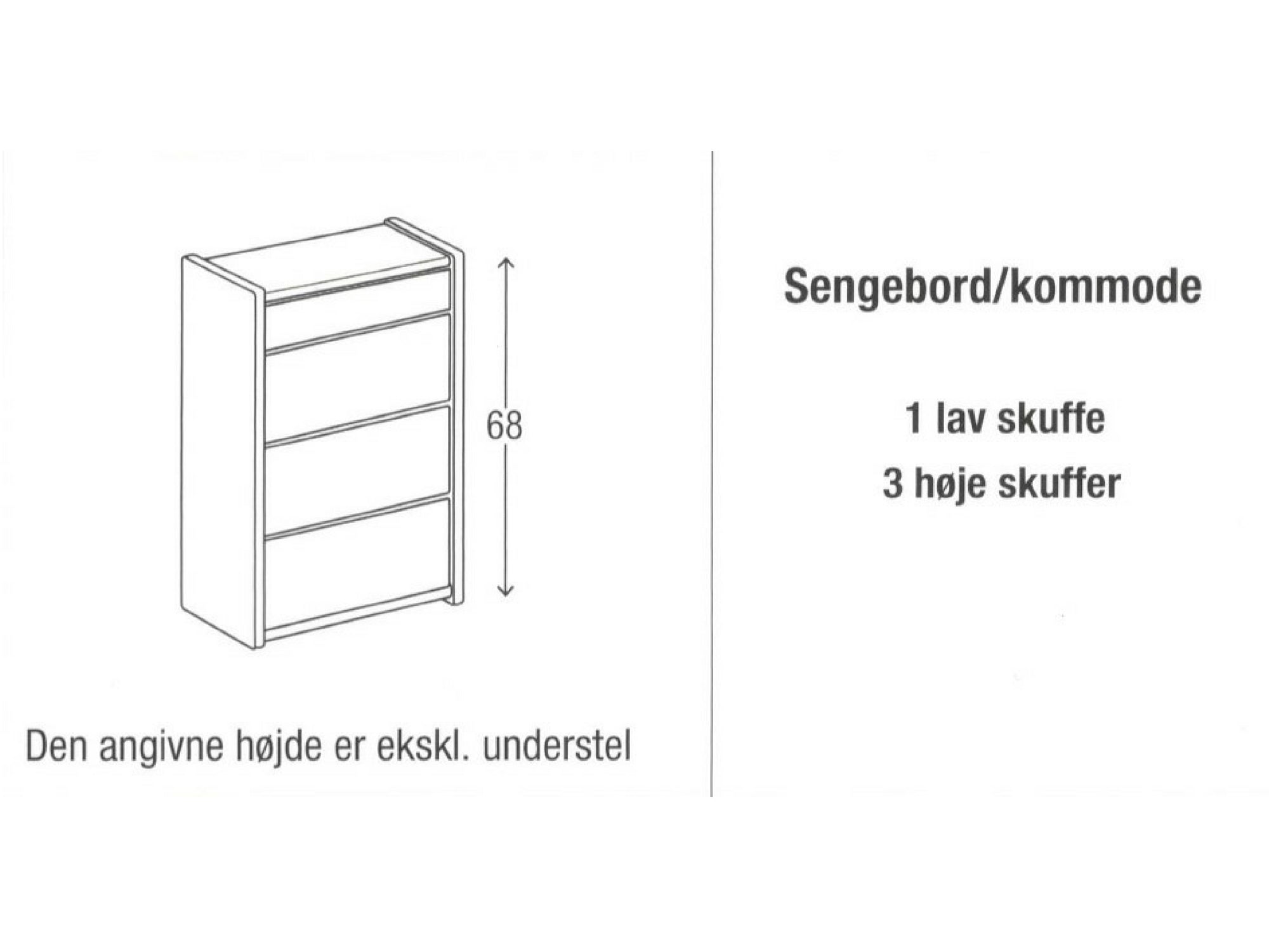 Sengebord/kommode model 44