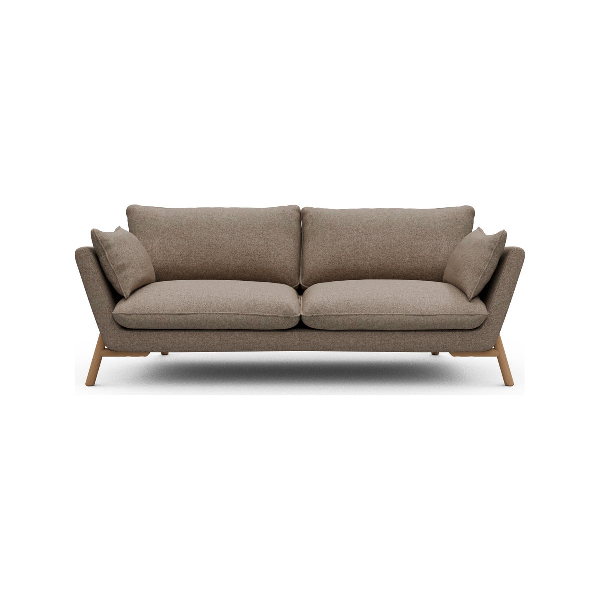 Kragelund Hasle K260 3 pers. sofa med stel i lakeret eg, Sama 338 Antelope