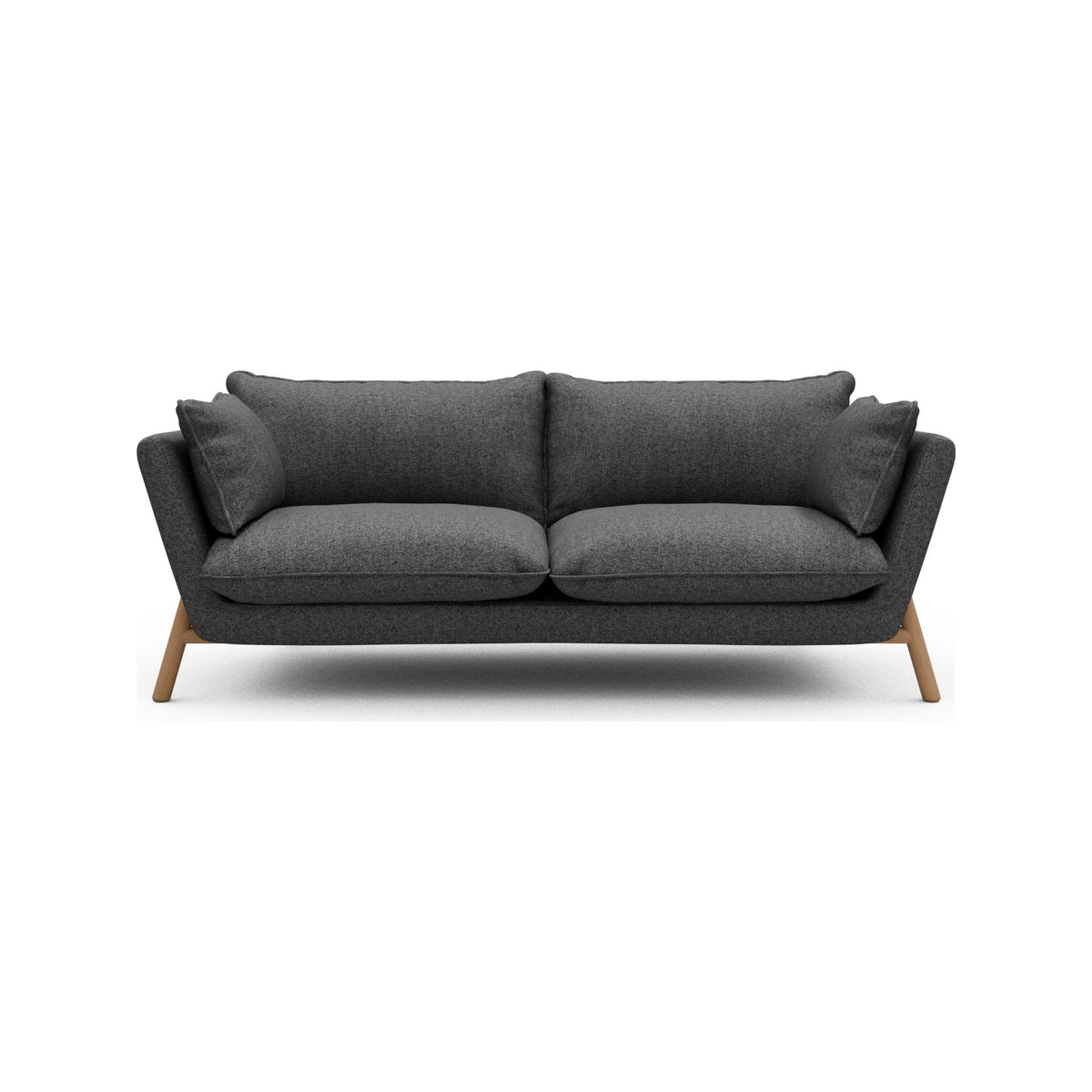 Kragelund Hasle Lux K261 2 pers. sofa med stel i lakeret eg, Sama 337 Anthracite