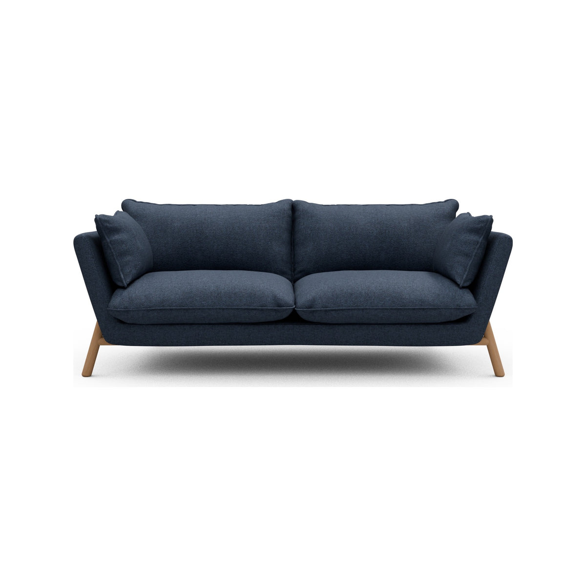 Kragelund Hasle Lux K261 2 pers. sofa med stel i lakeret eg, Sama 339 Deep Blue