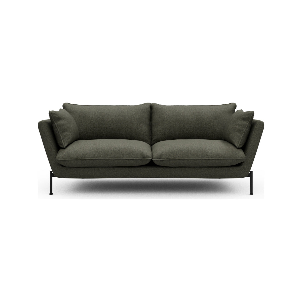 Kragelund Hasle Lux K261 2 pers. sofa med sort metalstel, Sama 335 Winter Moss