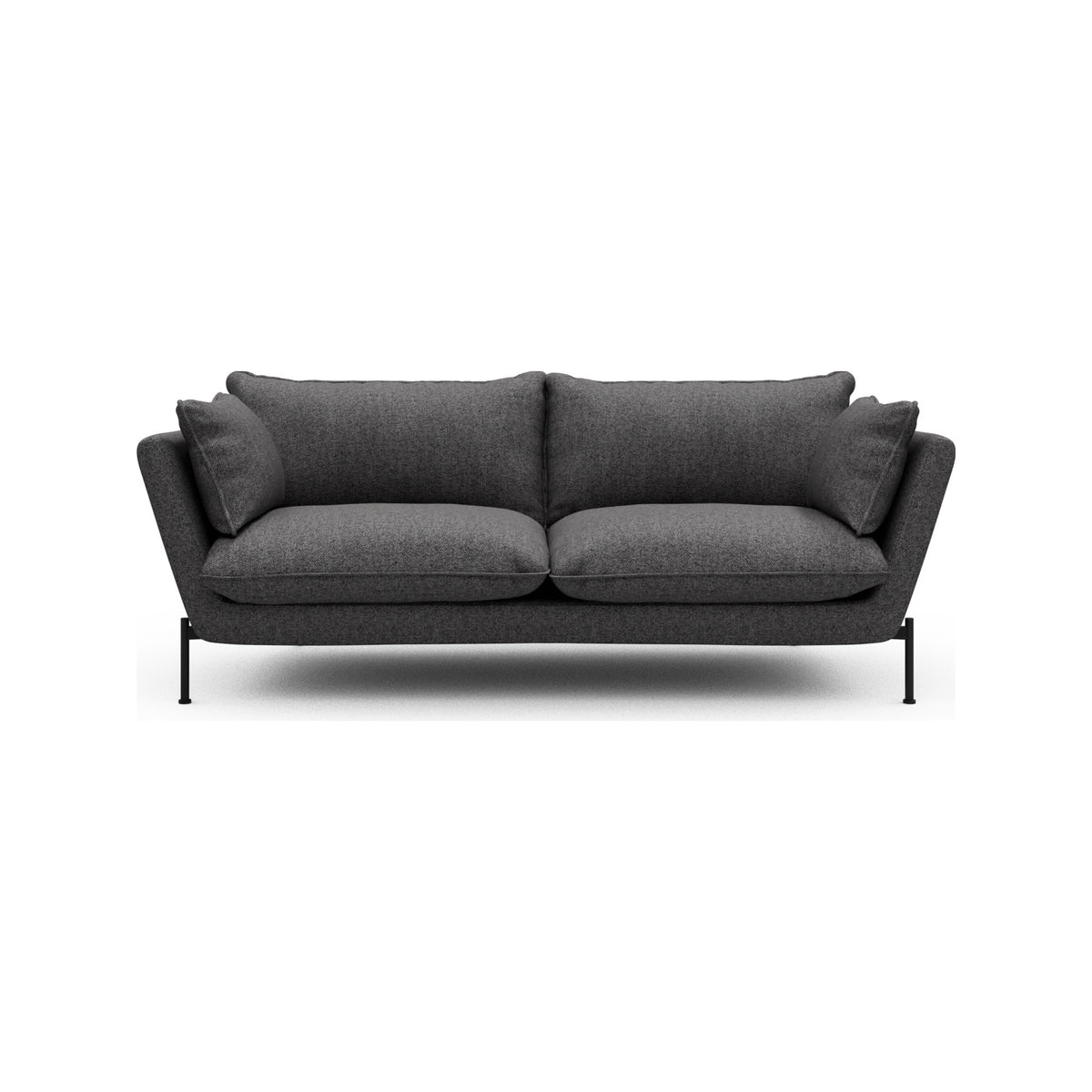 Kragelund Hasle Lux K261 2 pers. sofa med sort metalstel, Sama 337 Anthracite