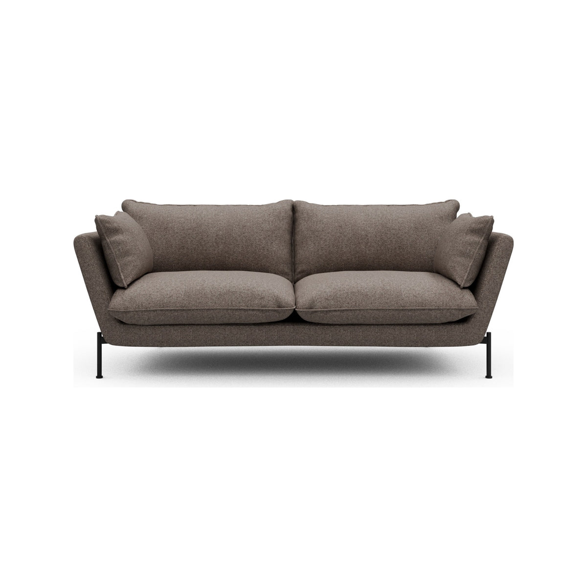 Kragelund Hasle Lux K261 2 pers. sofa med sort metalstel, Sama 340 Stone
