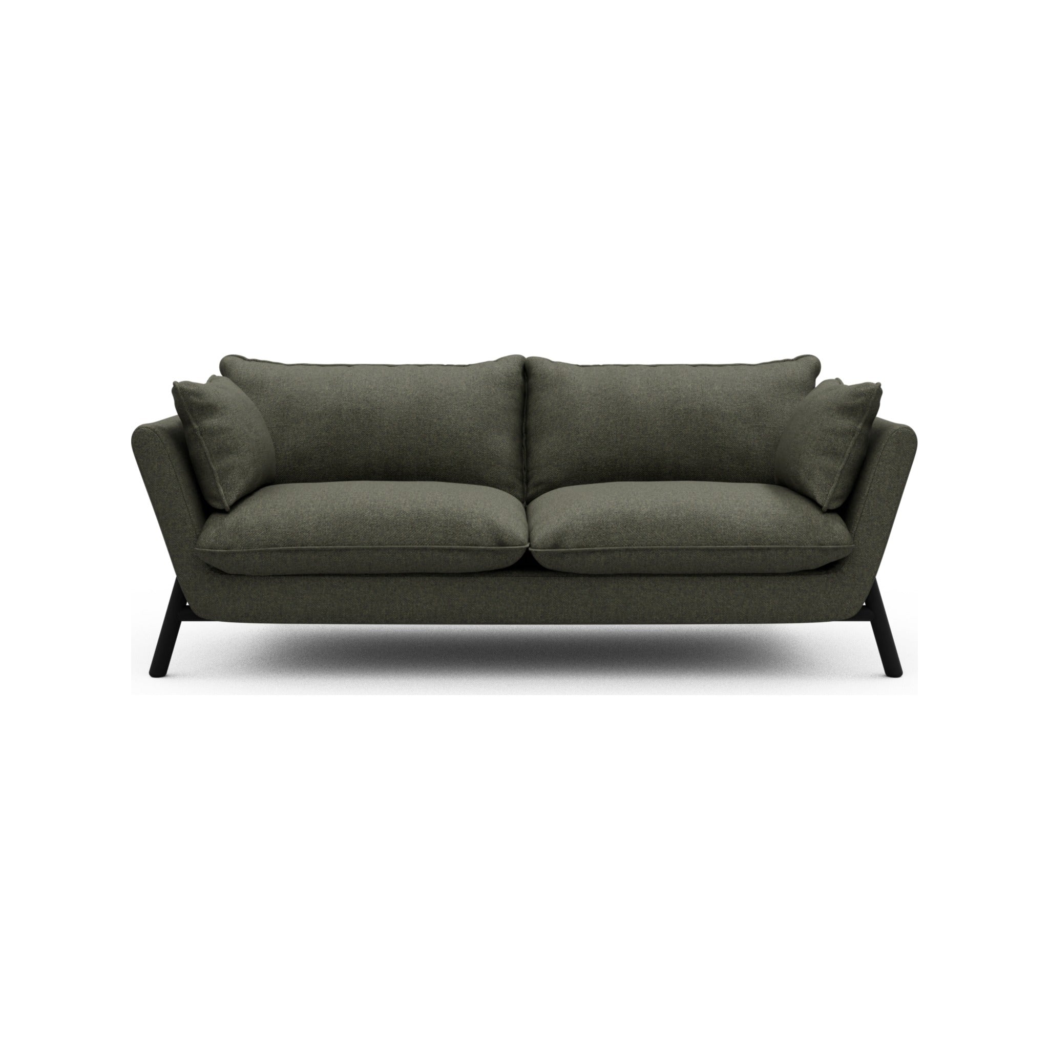 Kragelund Hasle Lux K261 2 pers. sofa med stel i sortbejdset eg, Sama 335 Winter Moss