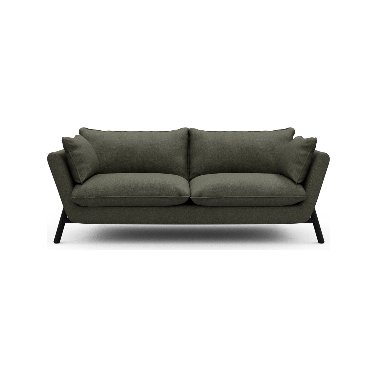 Kragelund Hasle Lux K261 2 pers. sofa med stel i sortbejdset eg, Sama 335 Winter Moss