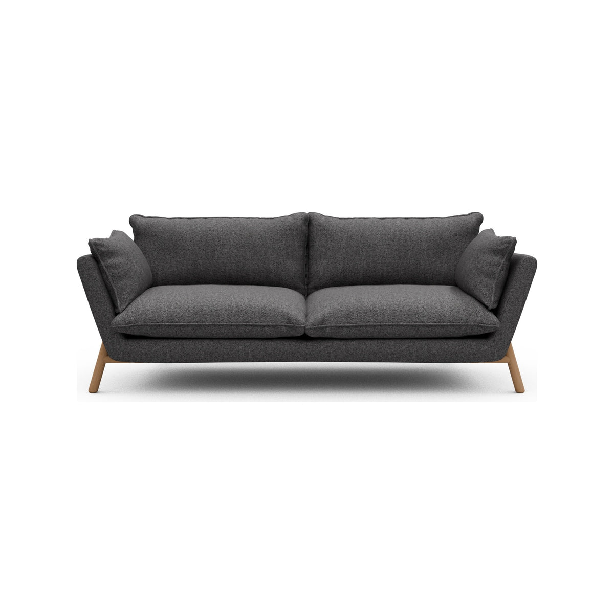 Kragelund Hasle Lux K261 3 pers. sofa med stel i lakeret eg, Sama 337 Anthracite