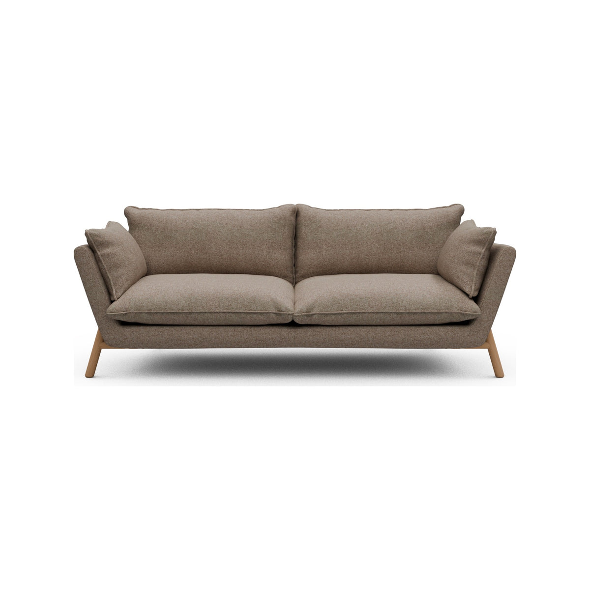 Kragelund Hasle Lux K261 3 pers. sofa med stel i lakeret eg, Sama 338 Antelope