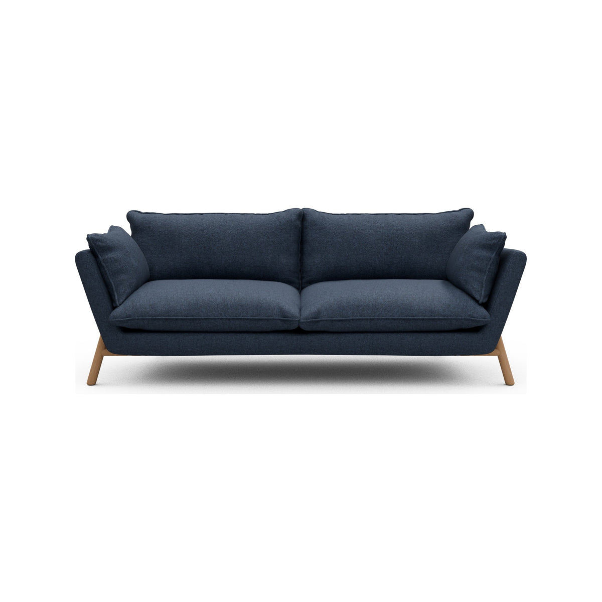 Kragelund Hasle Lux K261 3 pers. sofa med stel i lakeret eg, Sama 339 Deep Blue