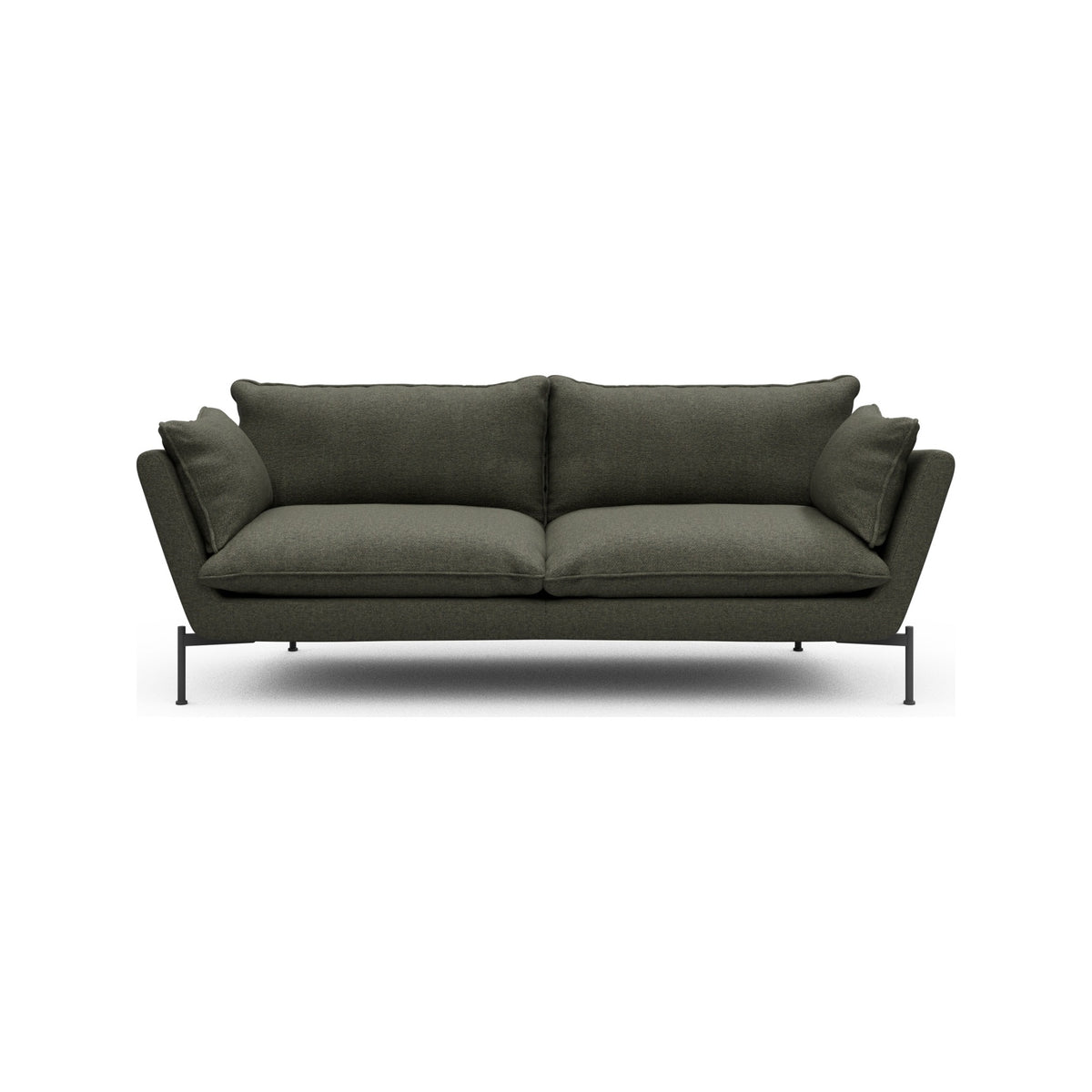 Kragelund Hasle Lux K261 3 pers. sofa med sort metalstel, Sama 335 Winter Moss
