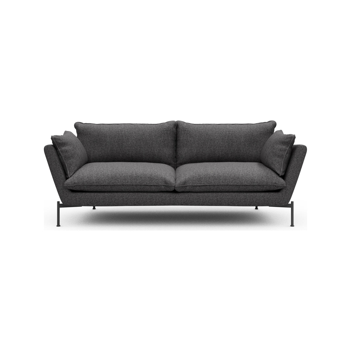 Kragelund Hasle Lux K261 3 pers. sofa med sort metalstel, Sama 337 Anthracite