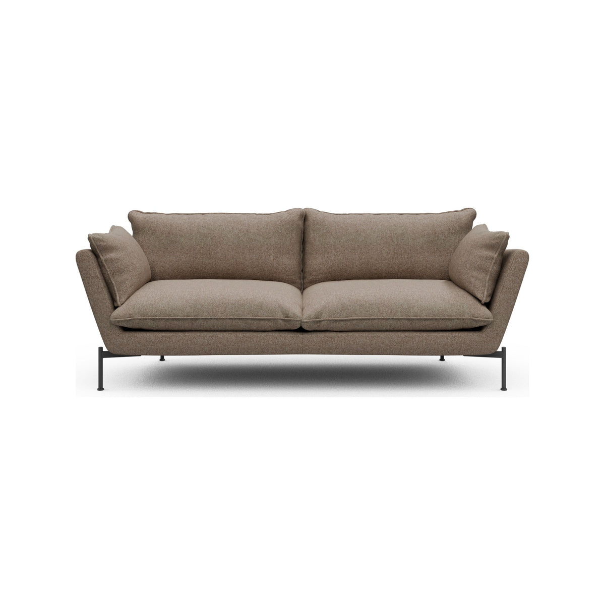 Kragelund Hasle Lux K261 3 pers. sofa med sort metalstel, Sama 338 Antelope