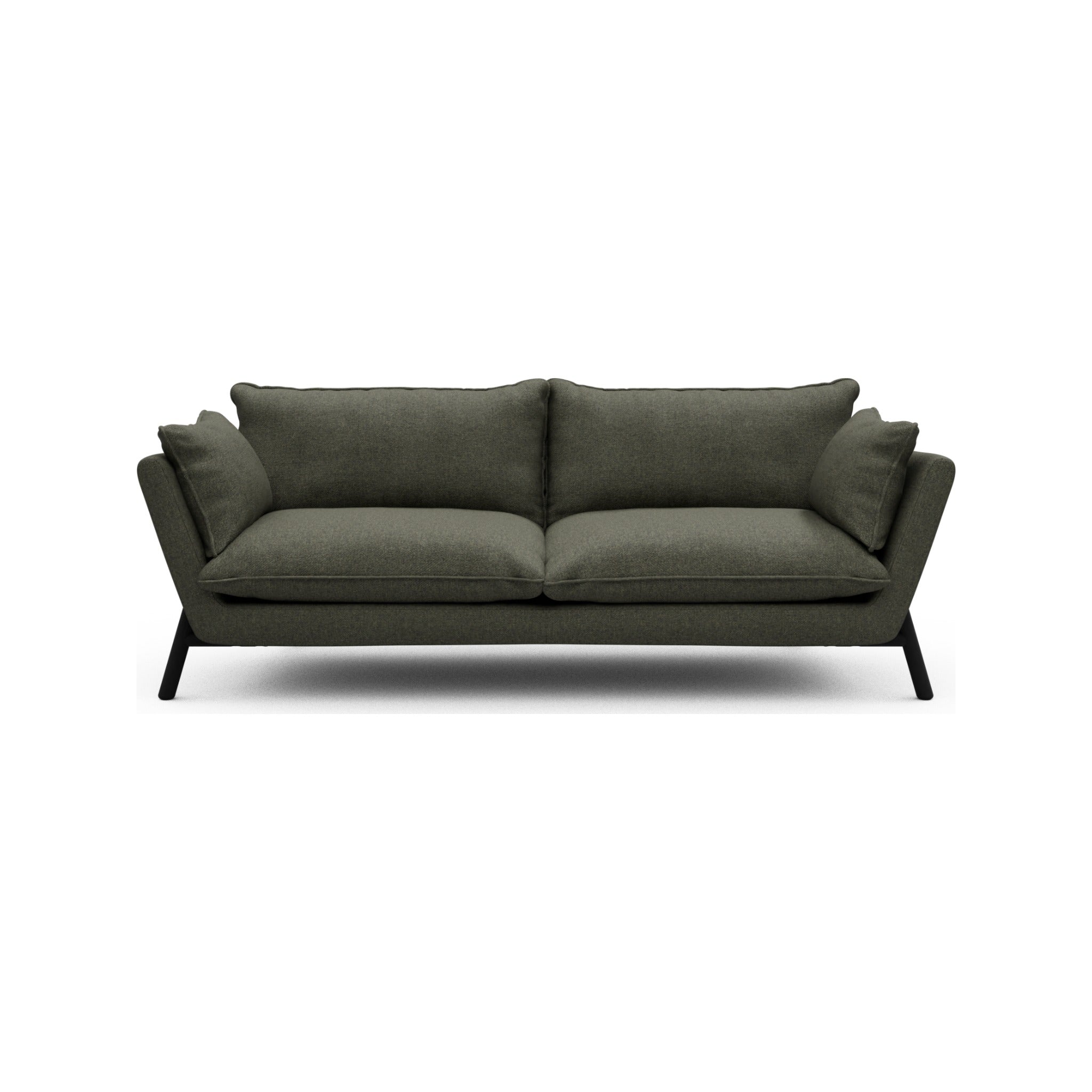 Kragelund Hasle Lux K261 3 pers. sofa med stel i sortbejdset eg, Sama 335 Winter Moss