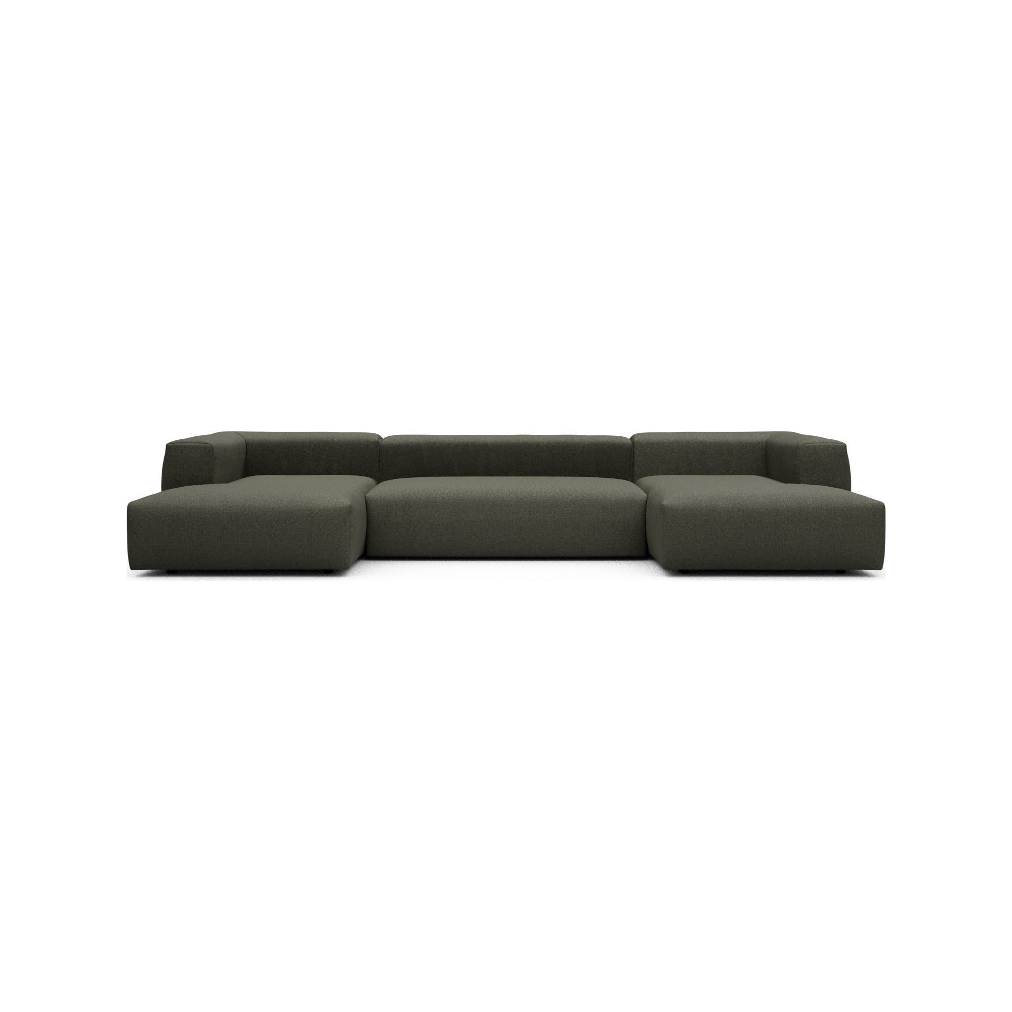 Kragelund Kornum modulsofa Dobbelt chaiselongsofa i Sama 335 Winter Moss