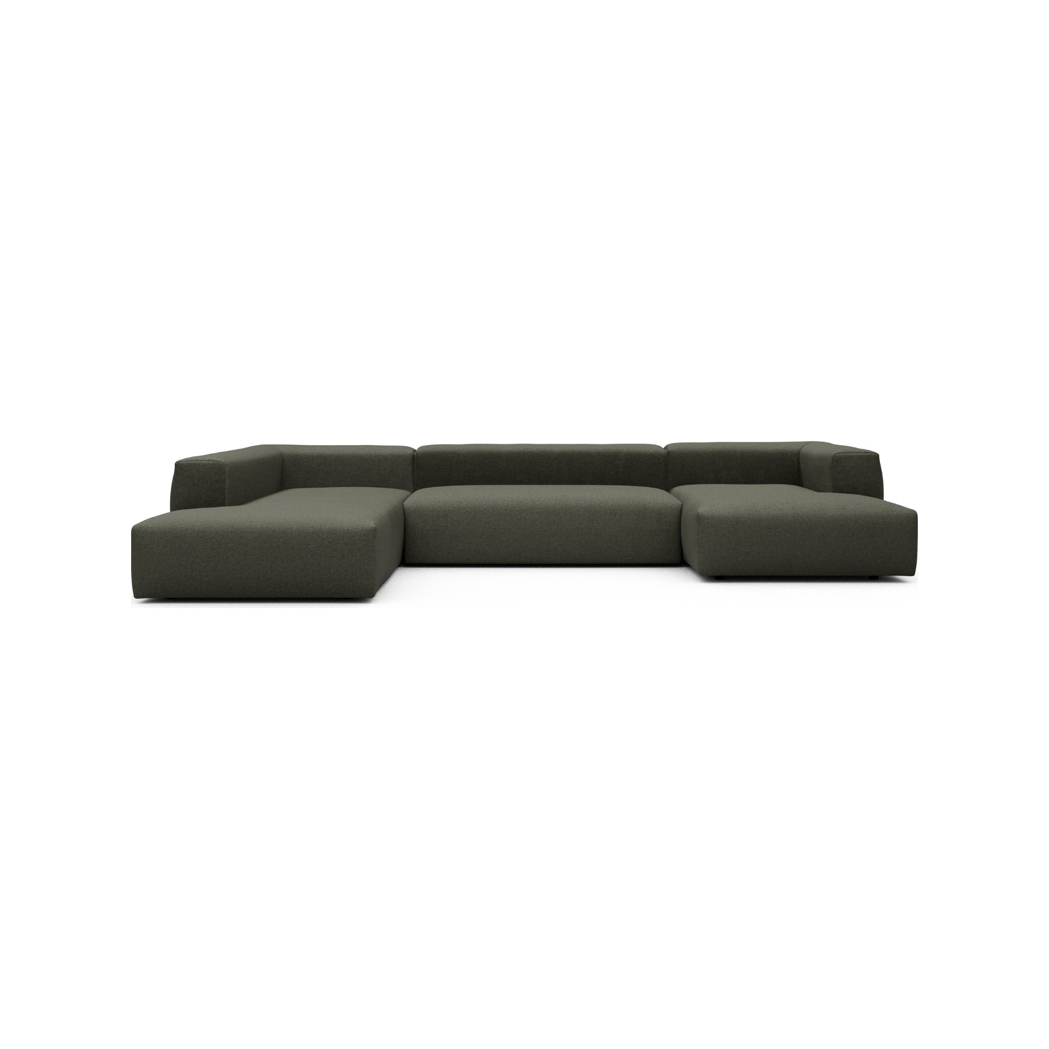 Kragelund Kornum modulsofa Openend hjørnesofa + chaiselong (H) i Sama 335 Winter Moss