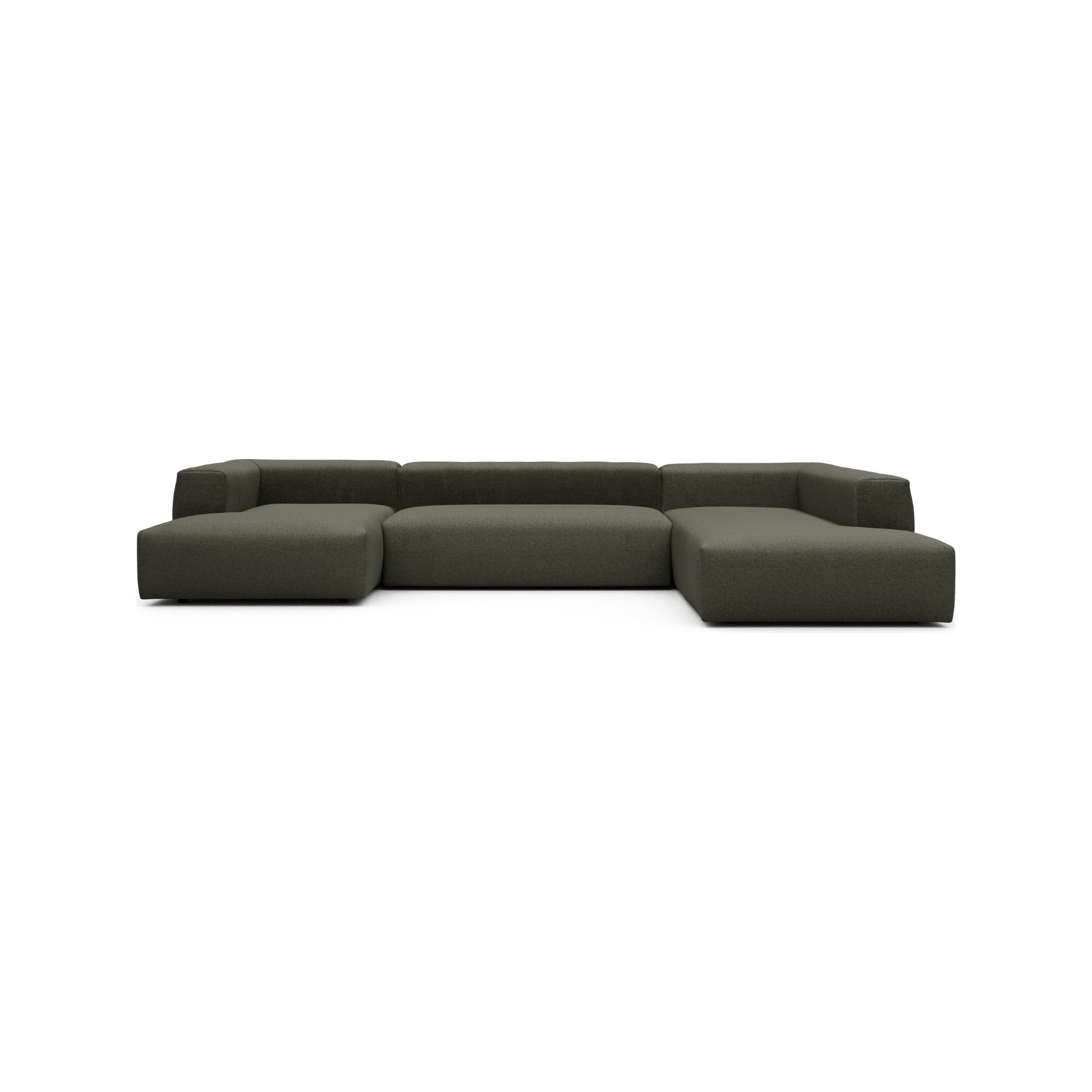 Kragelund Kornum modulsofa Openend hjørnesofa + chaiselong (V) i Sama 335 Winter Moss