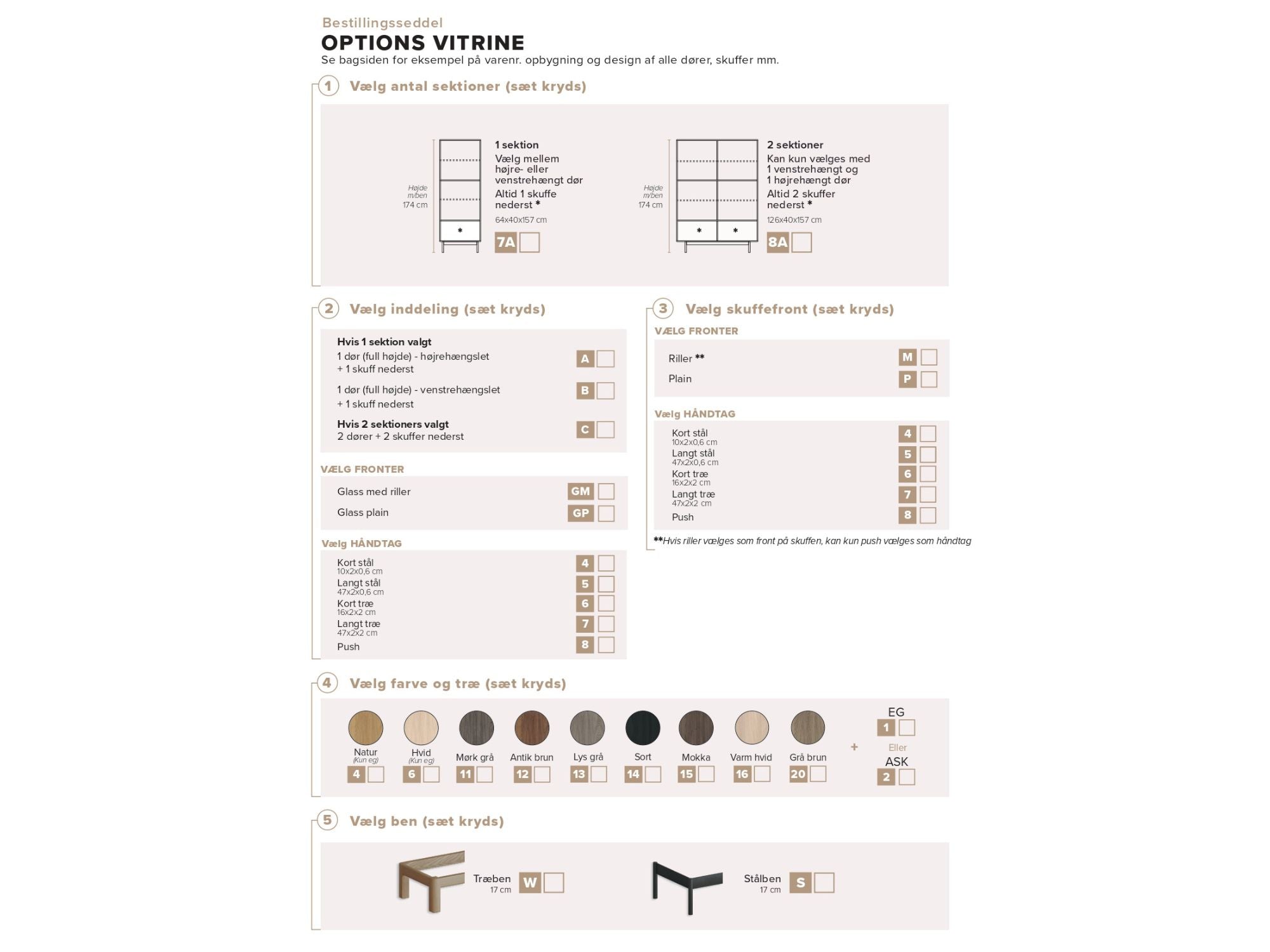 Options vitrineskab