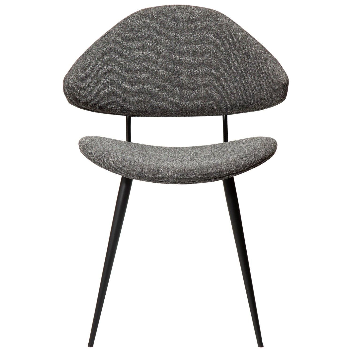 Dan-Form Napoleon spisebordsstol – Pebble Grey bouclé, forfra